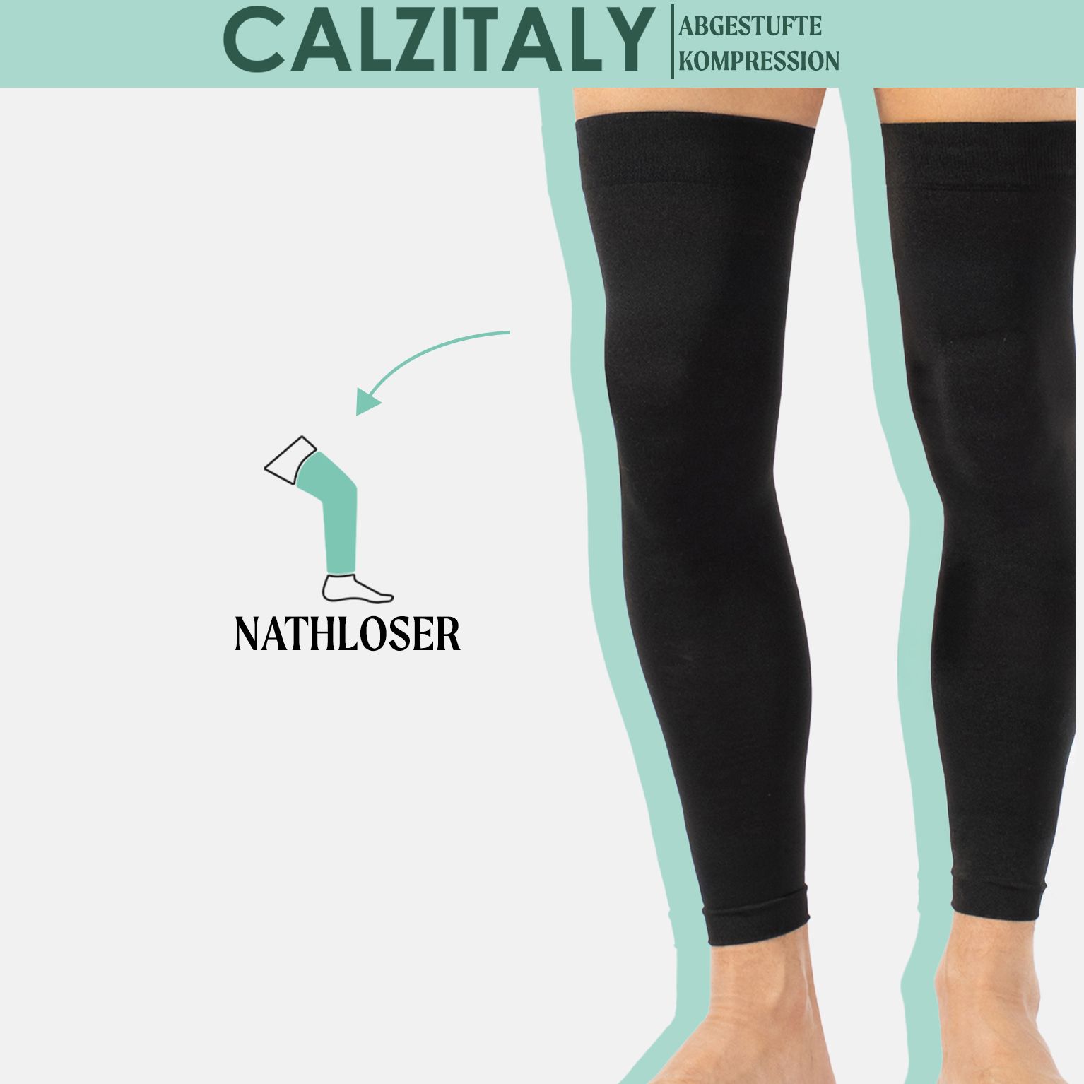 Schwarze Beinlinge ohne Naht. Beinlinge für Sport.