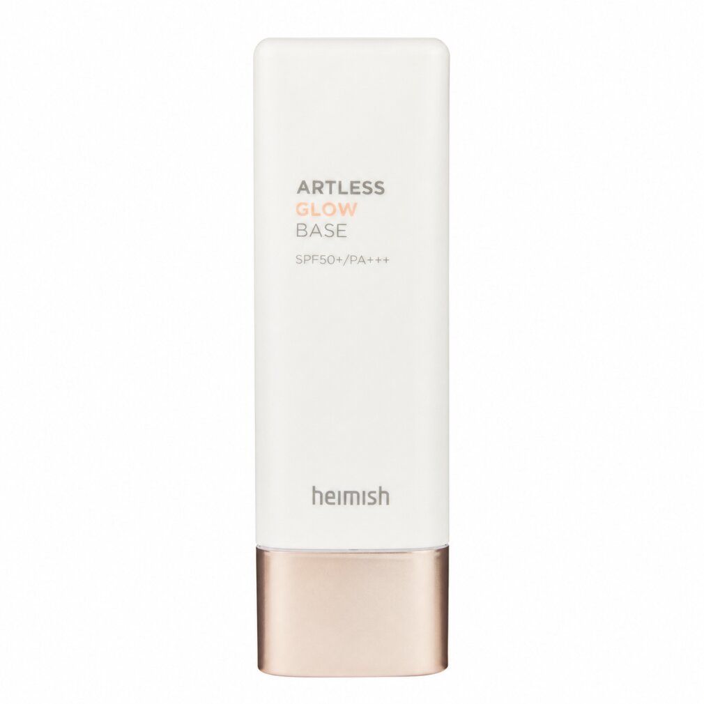 Heimish Artless Glow Base SPF50+ in weißer Flasche mit roséfarbenem Boden.
