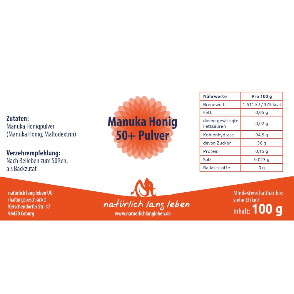 natürlich lang leben Manuka Honig