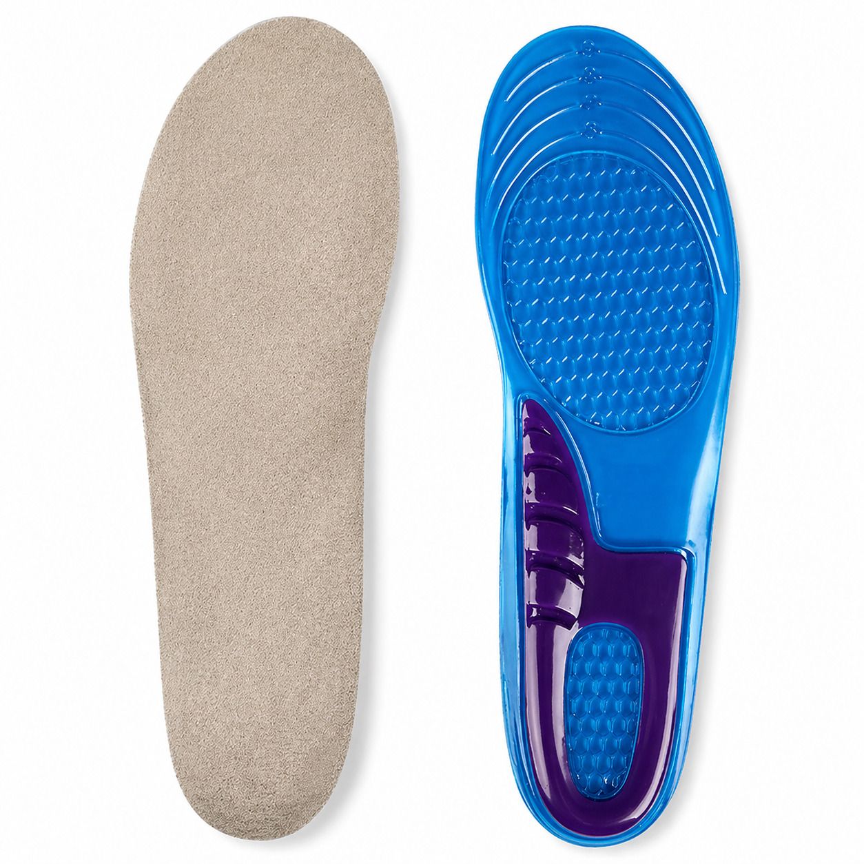 COOL-i Gel Einlegesohlen,Orthopädisch, stoßdämpfend & weich für Ferse und müde Füße, waschbar