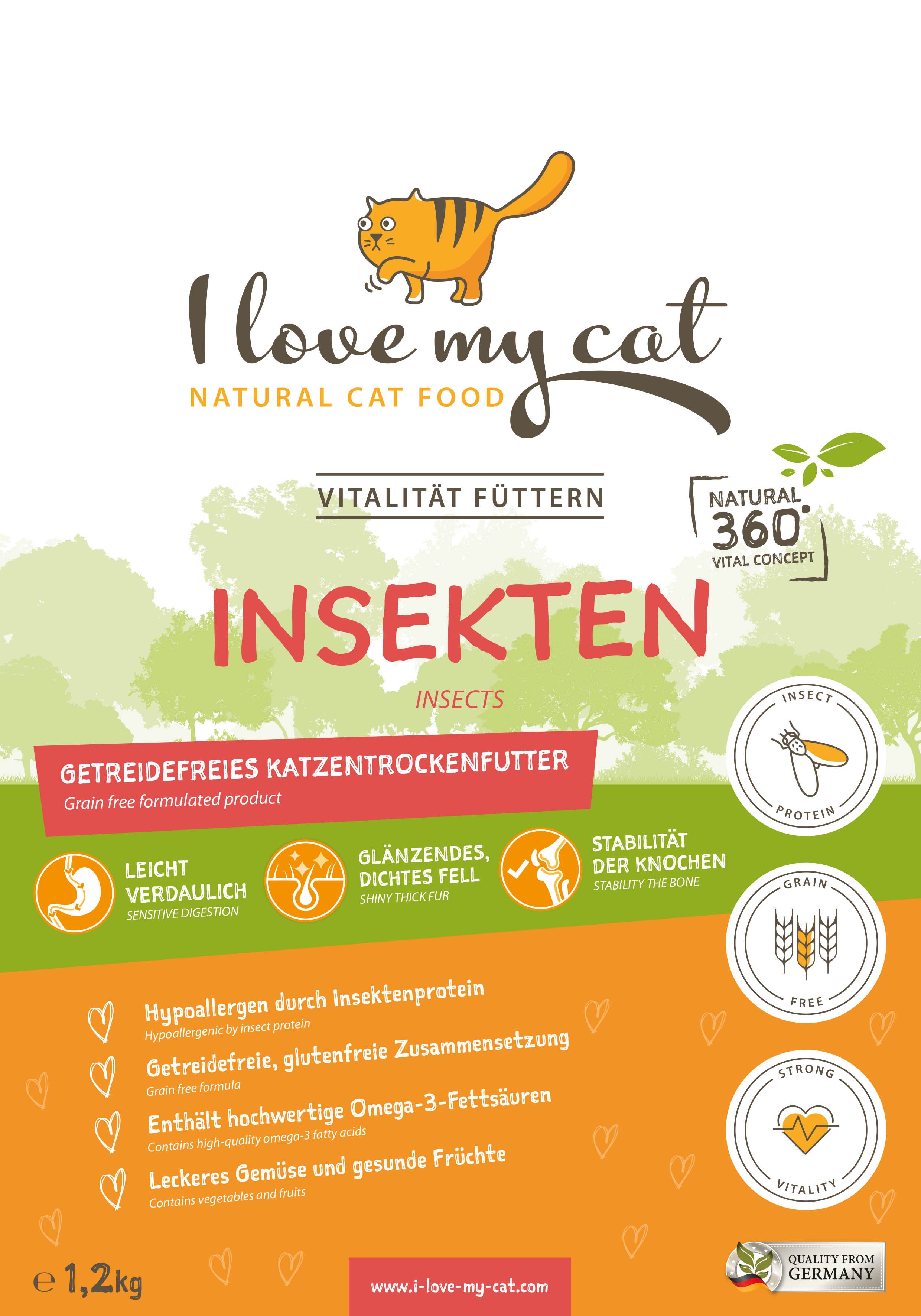 I love my cat Trockenfutter für Katzen mit Insektenprotein