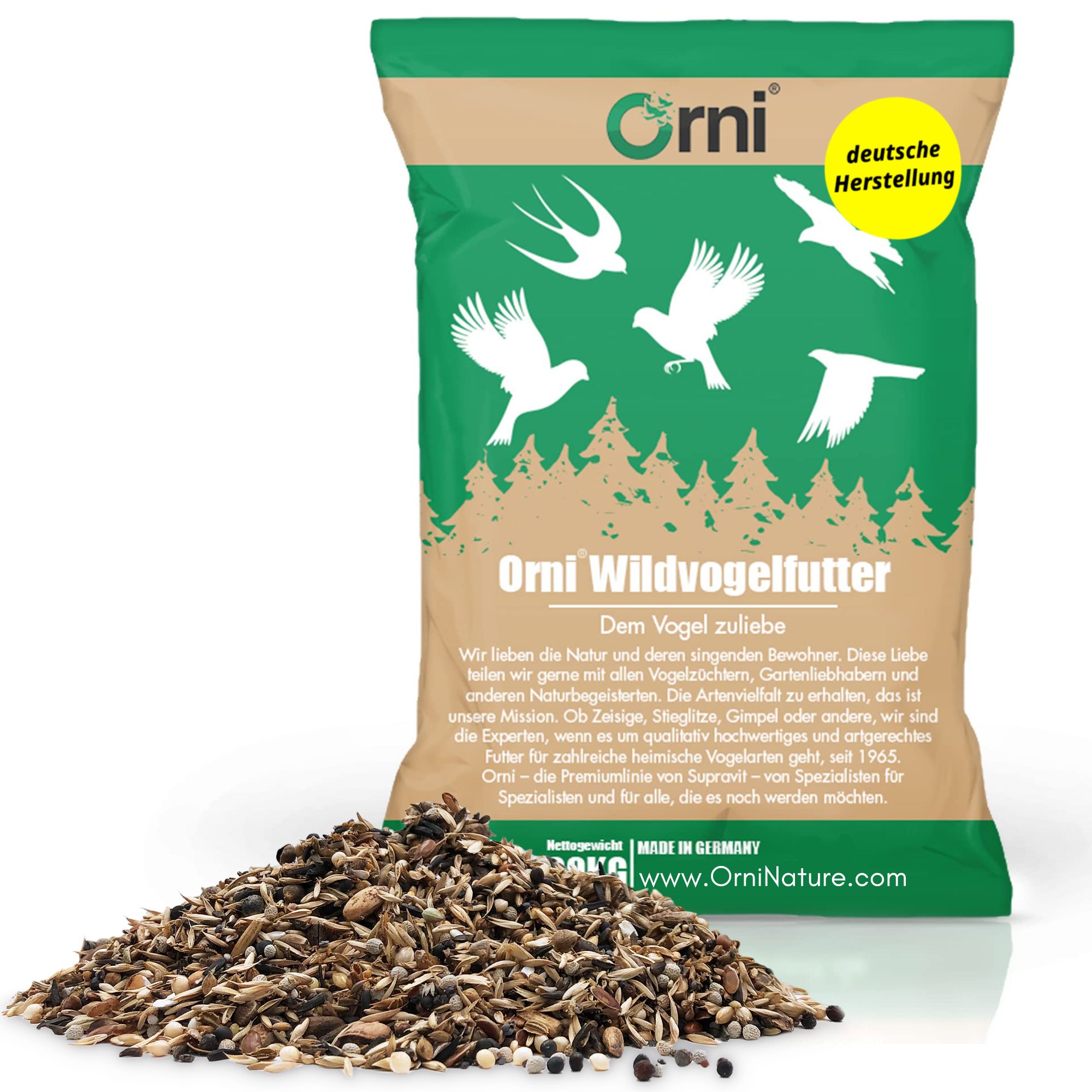 Orni Zeisig Vogelfutter 20kg - Futtermischung aus natürlichen Samen und Körnern 20 kg