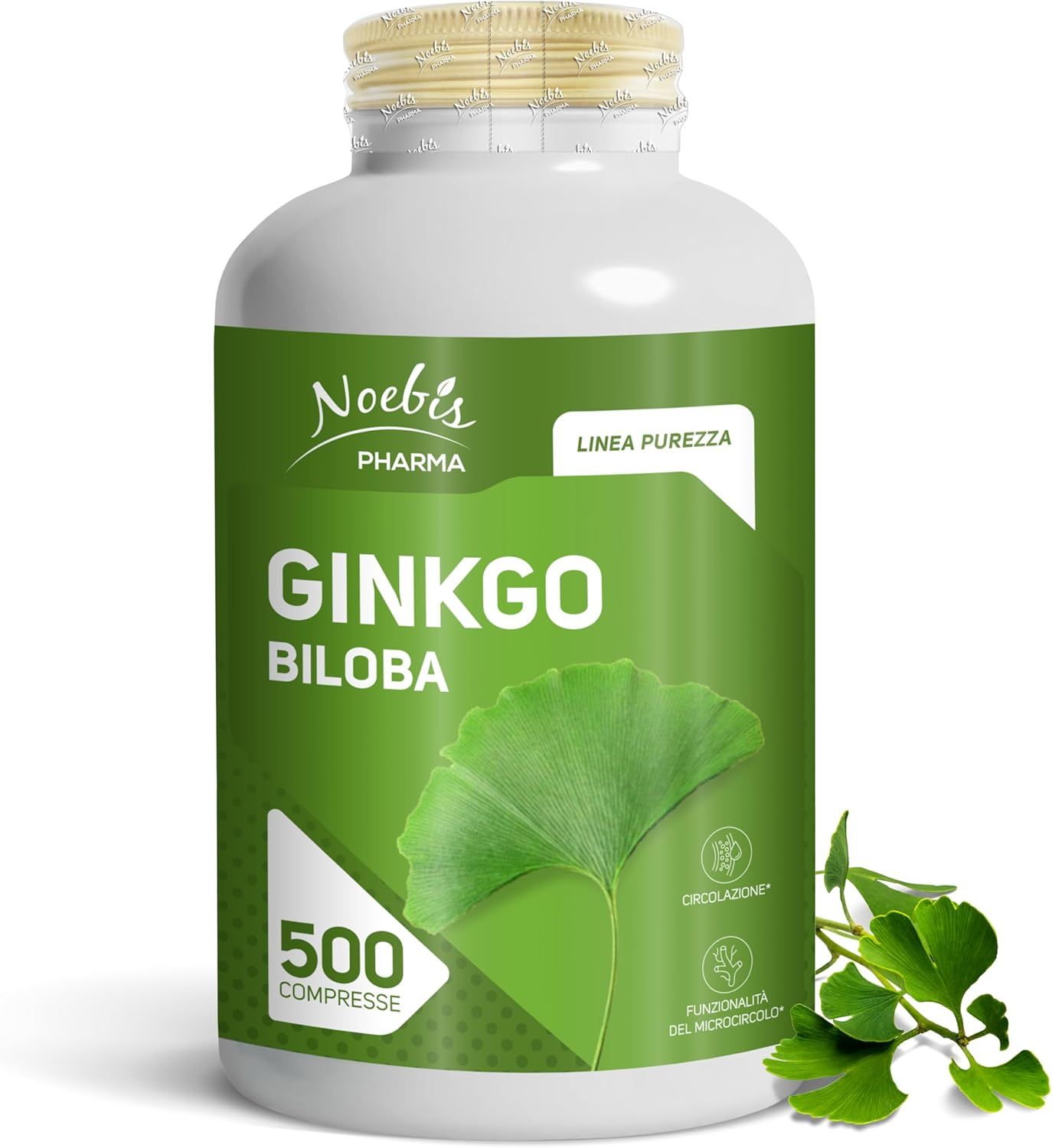 Noebis Pharma Ginkgo Biloba 200 mg – 500 Compresse – Estratto Secco Titolato