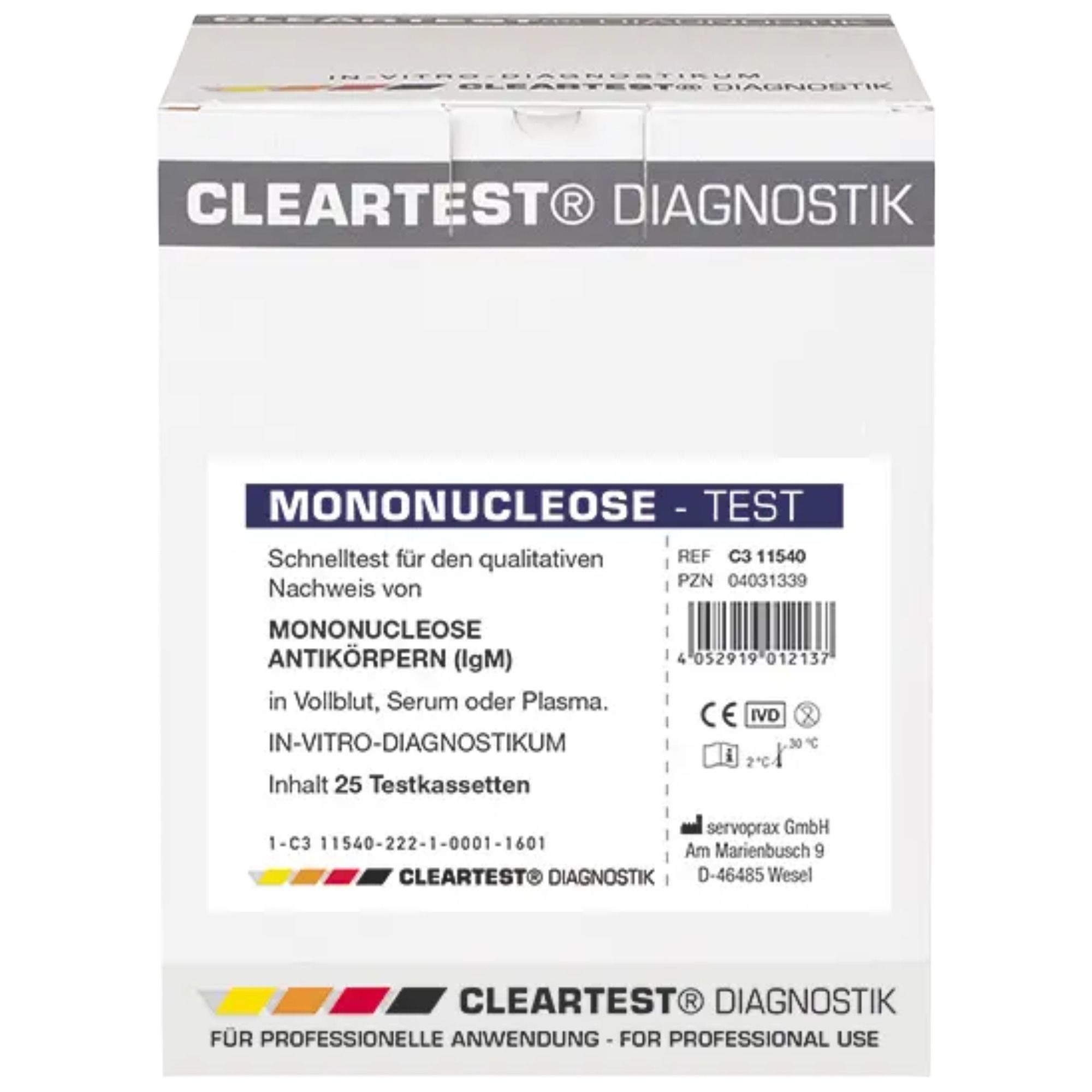 Cleartest Mononucleose Schnelltest EBV Antikörperdiagnostik In-vitro