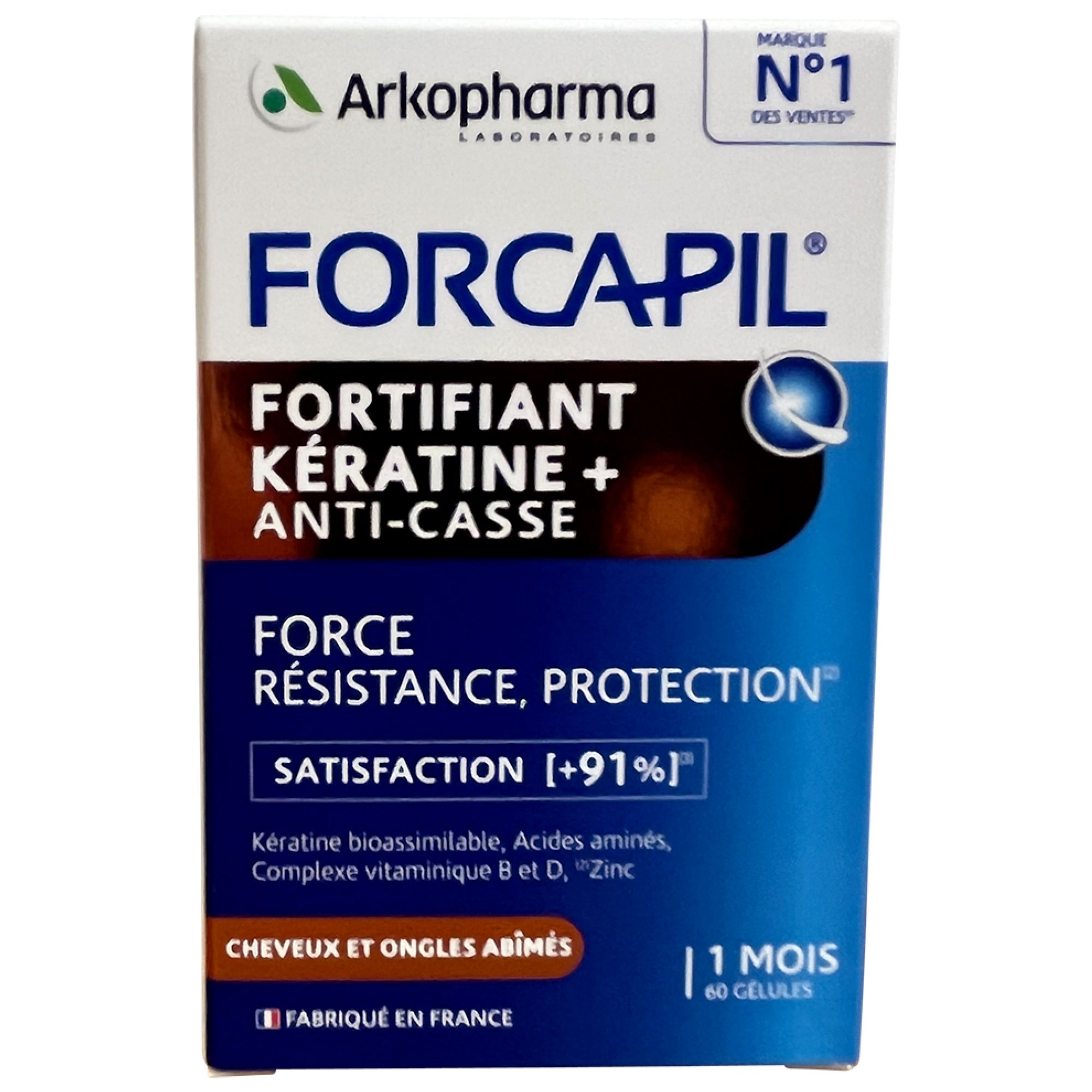 Arkopharma Forcapil Keratin+ Stärkungsmittel 60 Kapseln 5,5x5,8x8,5 cm