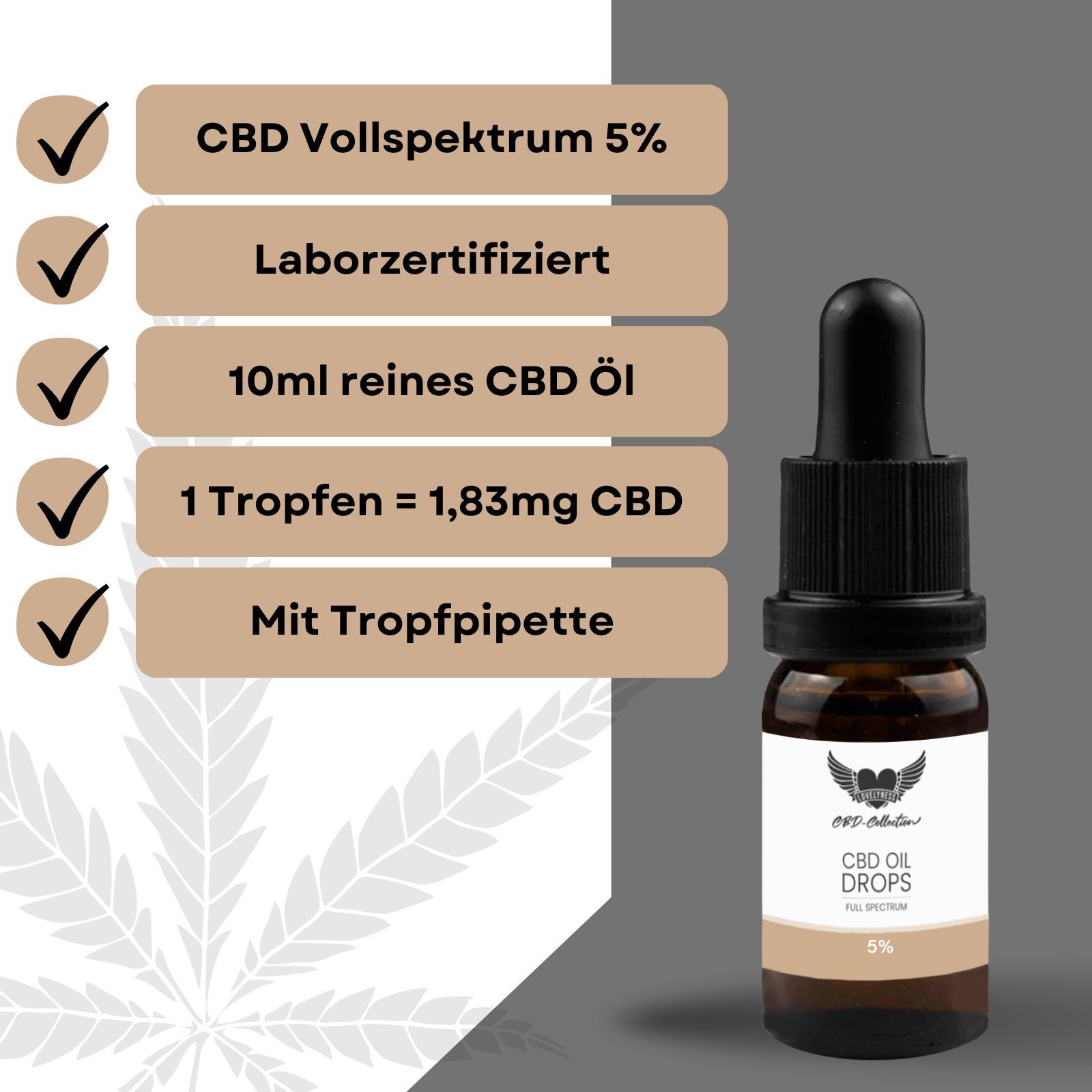 Lovelyness - CBD Öl 5% für Tiere, Hund und Katze 10 ml