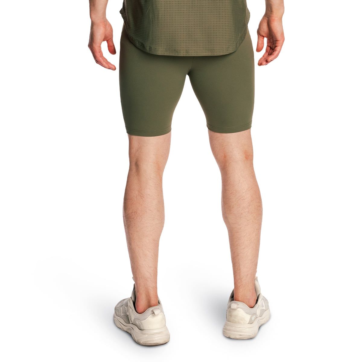 GymBeam Shorts Herren slim Combat mit Gummizug in Olivgrau