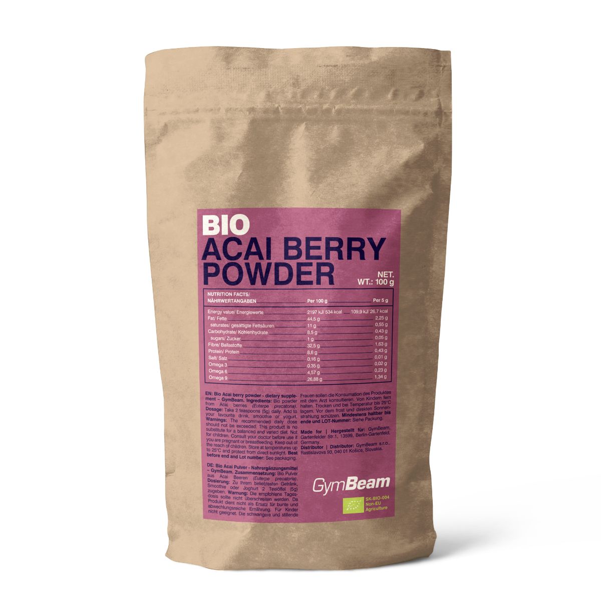 GymBeam BIO Acai Pulver vegan 100 g