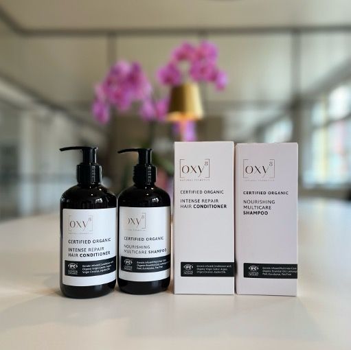 oxy8 Naturkosmetik - Haar Set. SHAMPOO & INTENSE REPAIR HAIR CONDITIONER - Perfekt als Geschenk