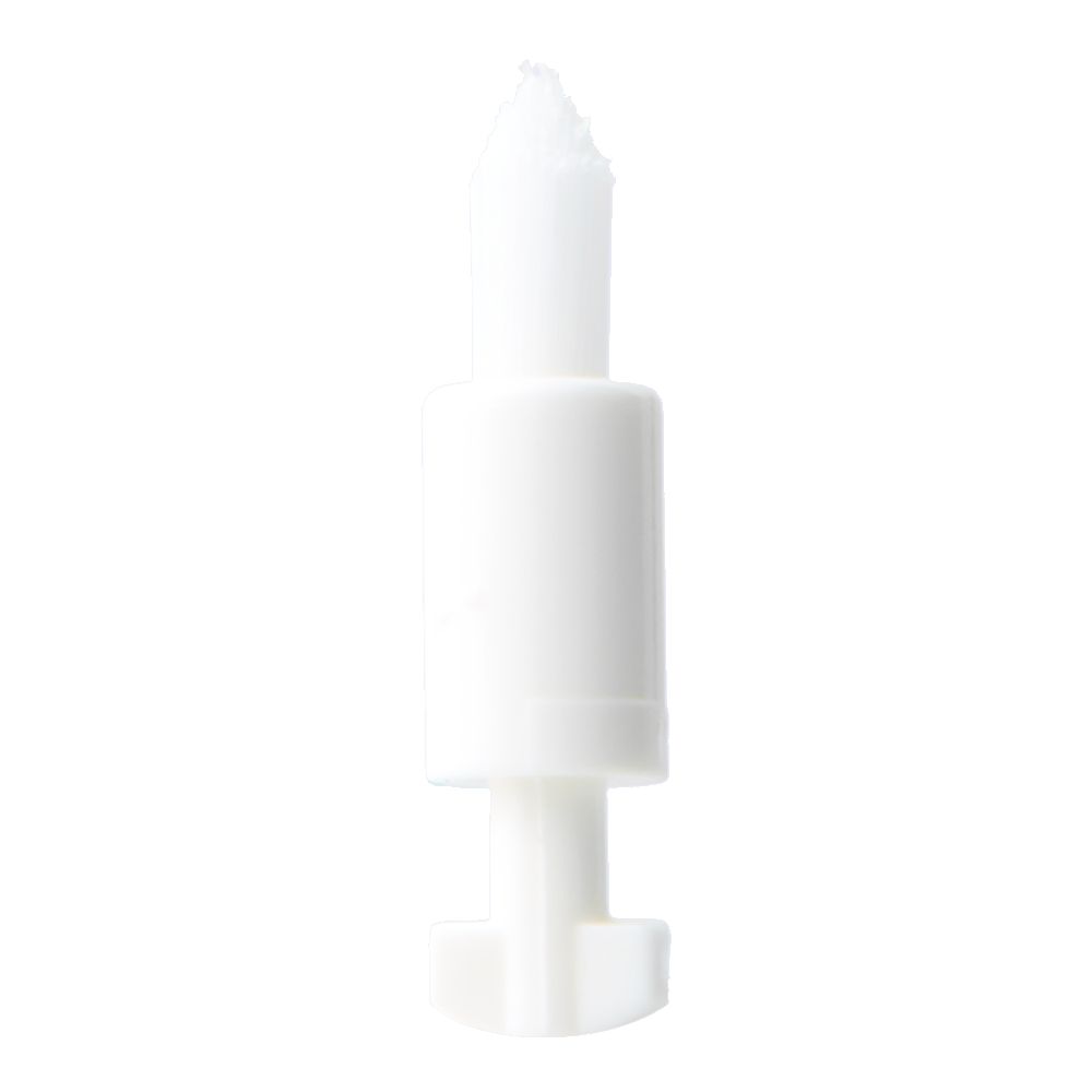 Einzelner weißer Paro Interspace Brush f soft mit Borsten und Griff.