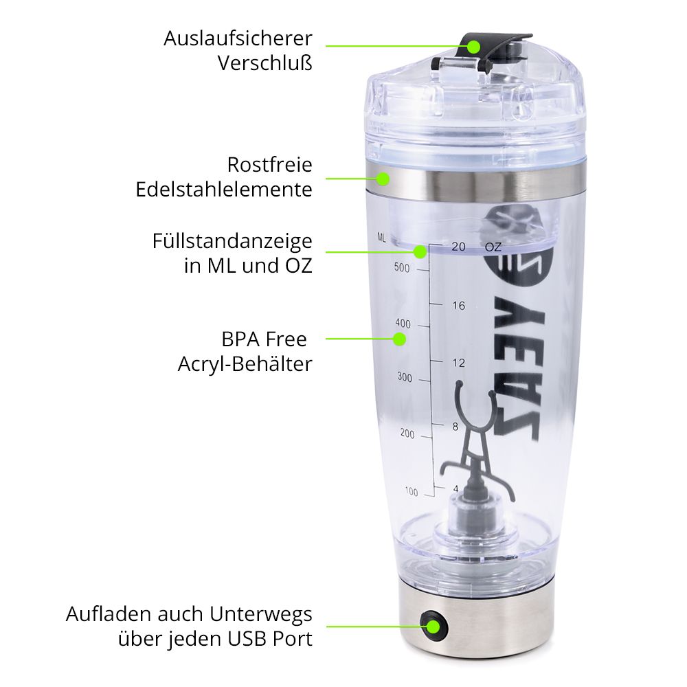 YEAZ CYCLONE PRO Elektrischer Mixer USB 600ml