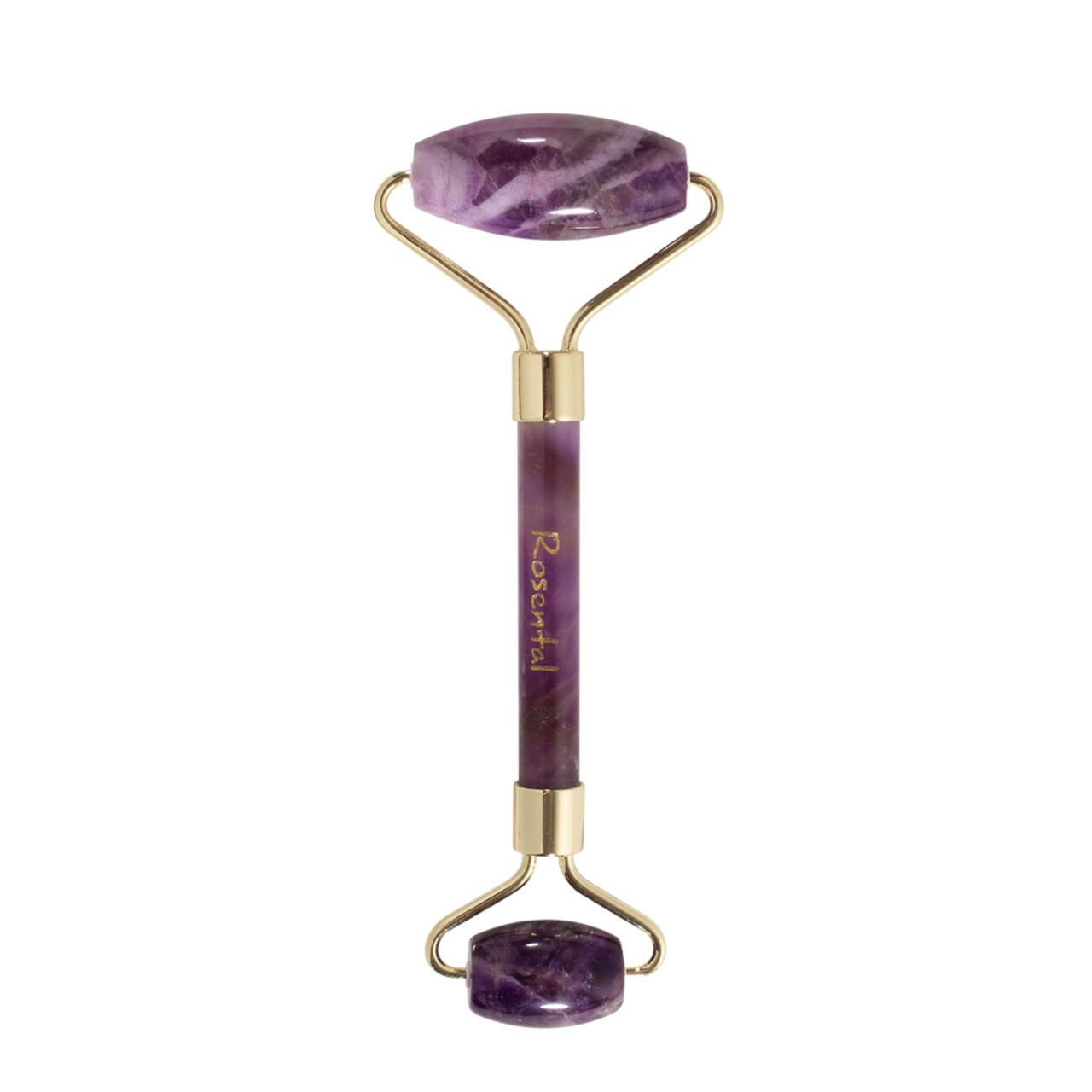 Amethyst Roller mit goldenen Halterungen. Der Griff trägt den Markennamen Rosental.