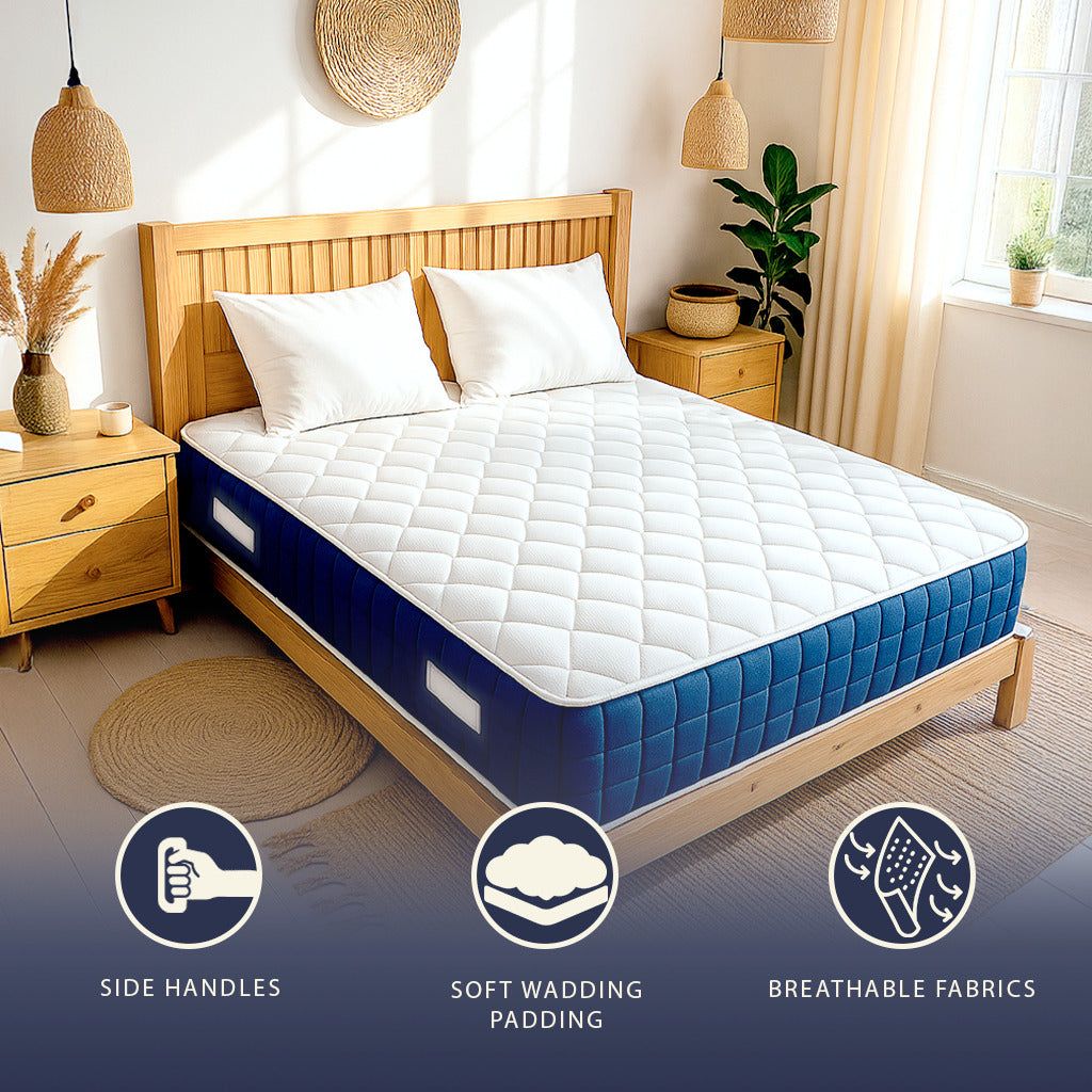 The White Stone Matratze 135x190 cm, Höhe 30 cm, mit Taschenfedern und Memory Foam
