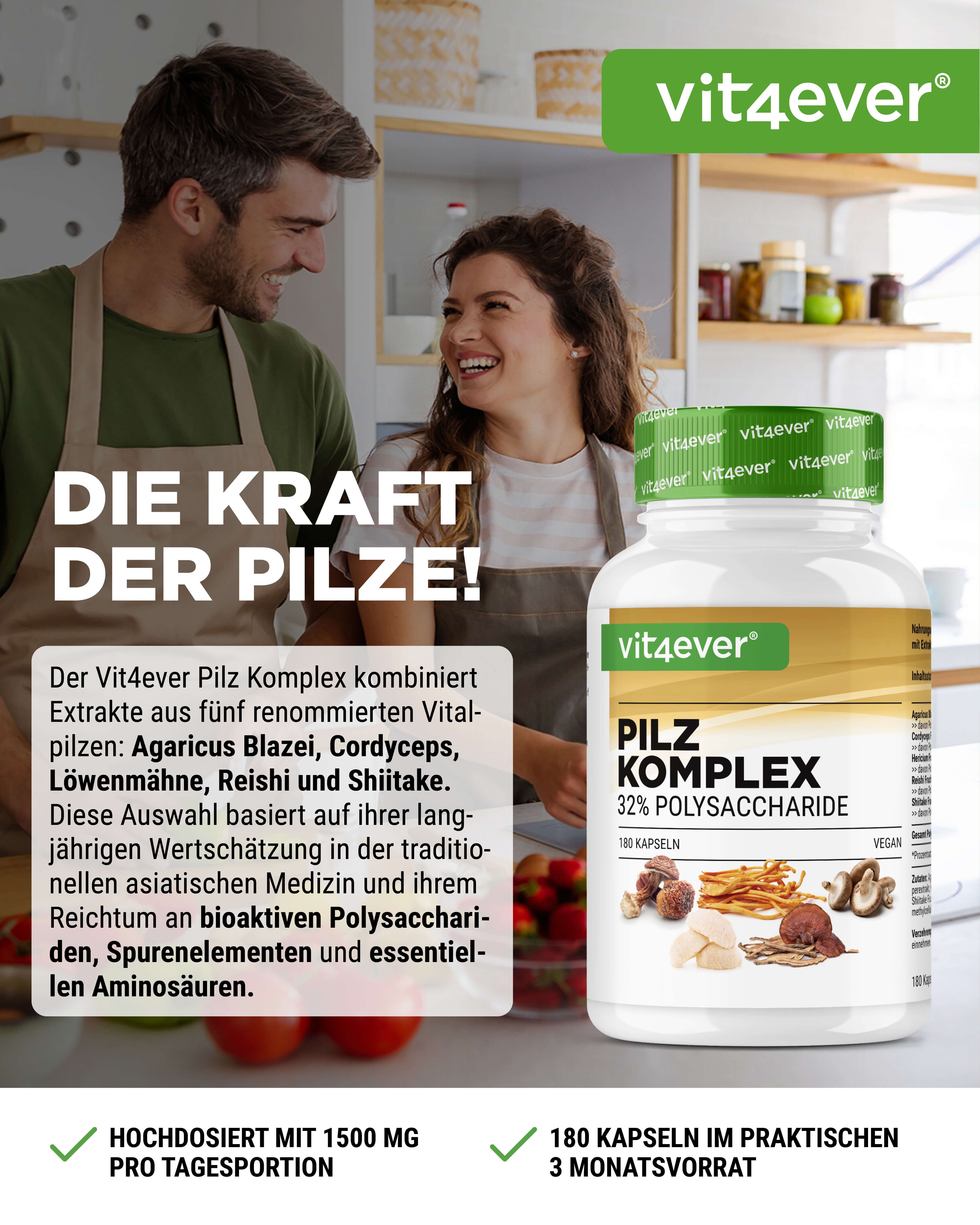 Vit4ever Pilz Komplex 180 St Kapseln