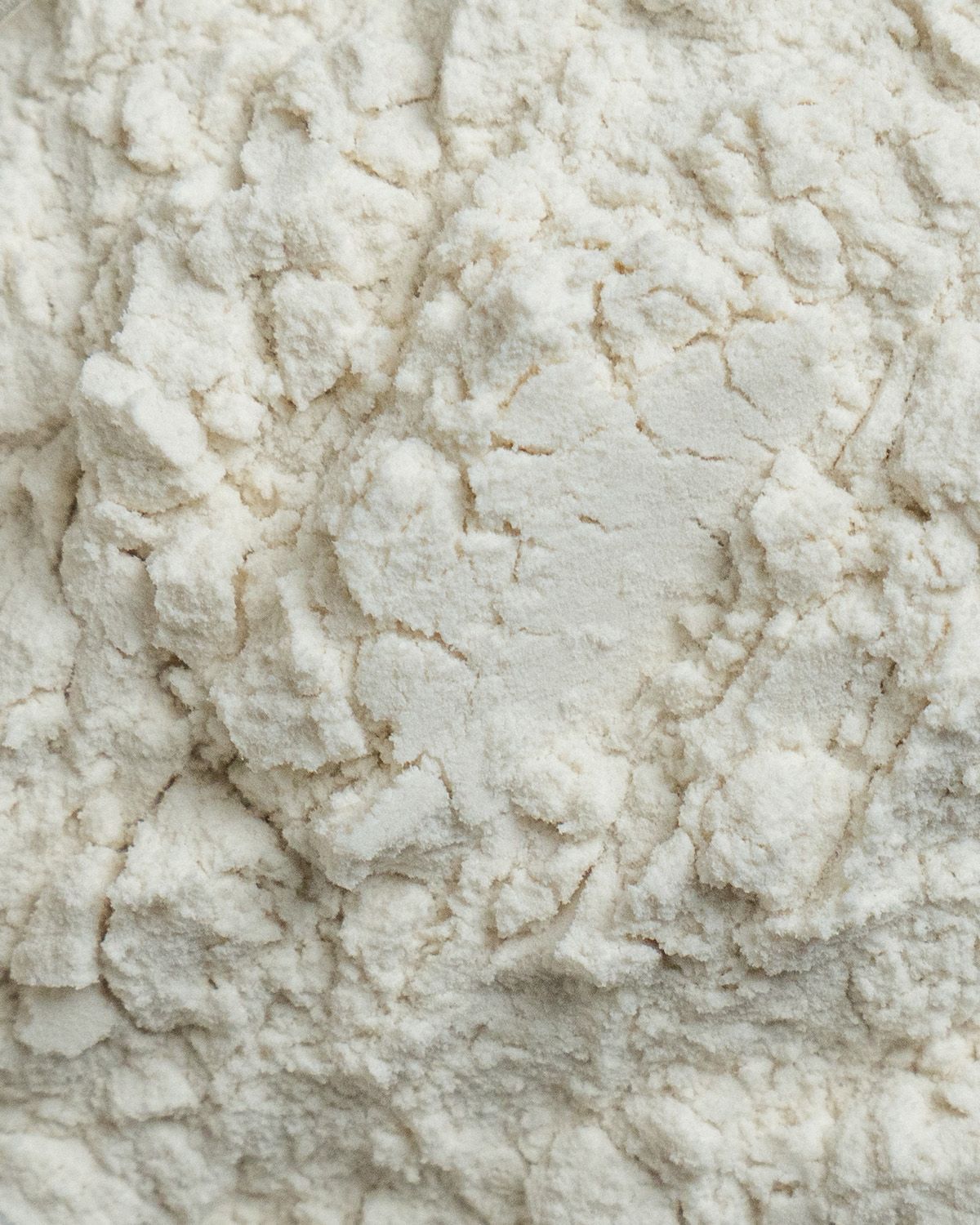 Extrem-Nahaufnahme von der Textur des Bio Guar Gum Pulvers.