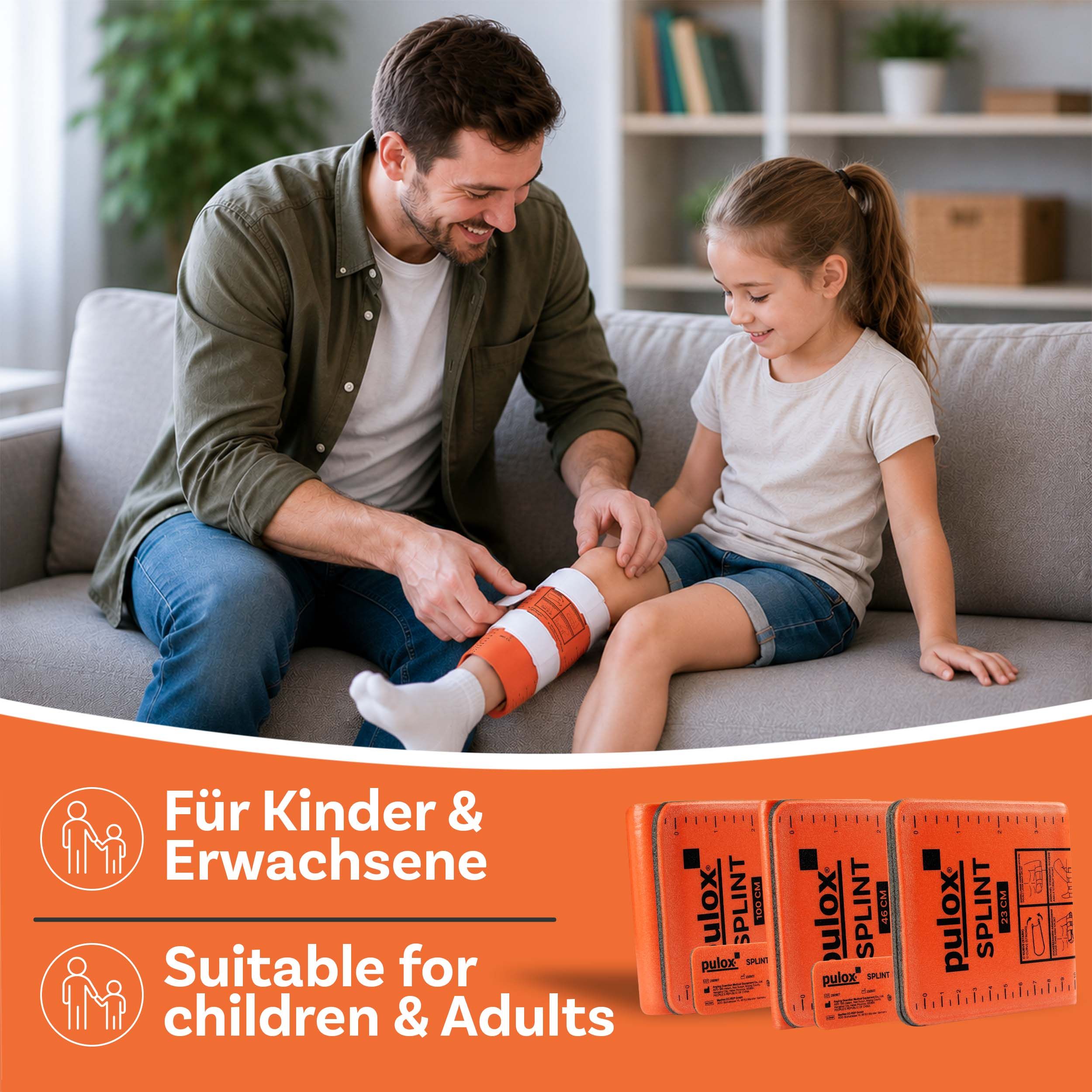 Pulox Splint Set - 5 Erste-Hilfe-Schienen zur Immobilisation