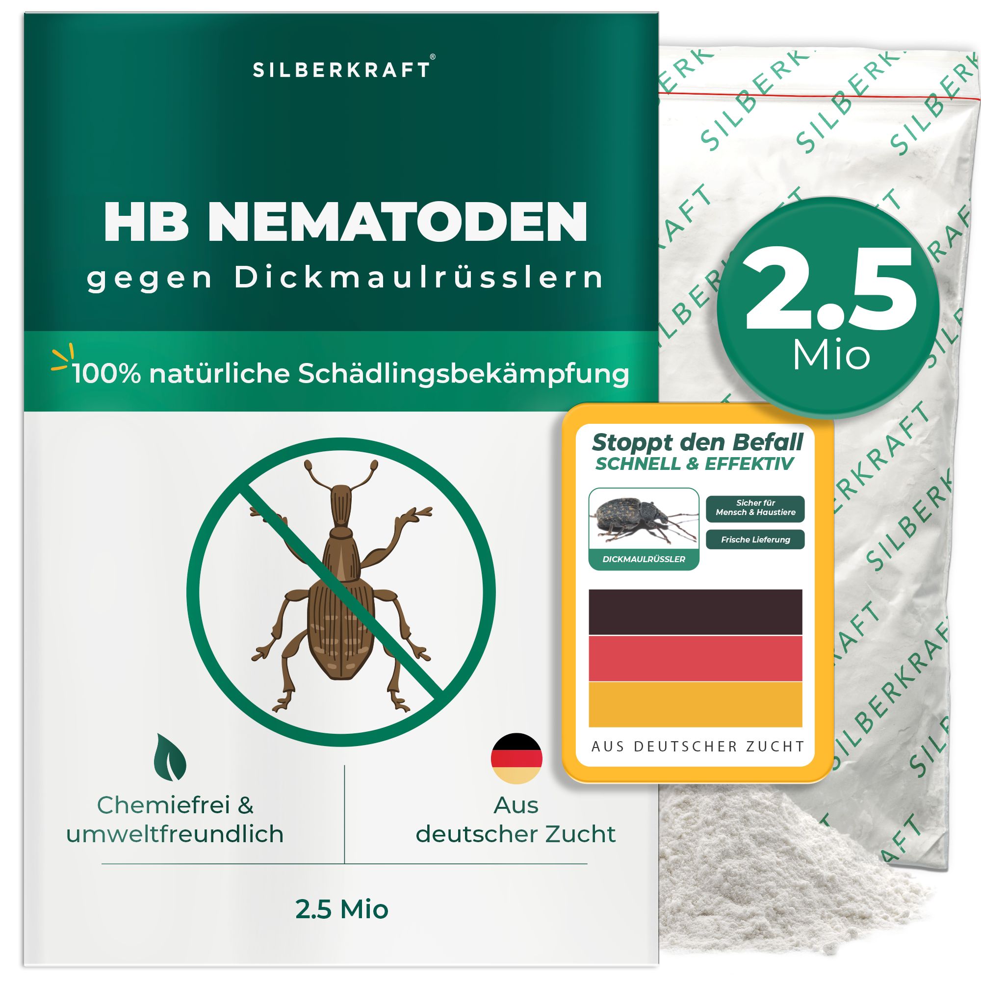 SILBERKRAFT HB Nematoden gegen Dickmaulrüsslern 2.5 Mio