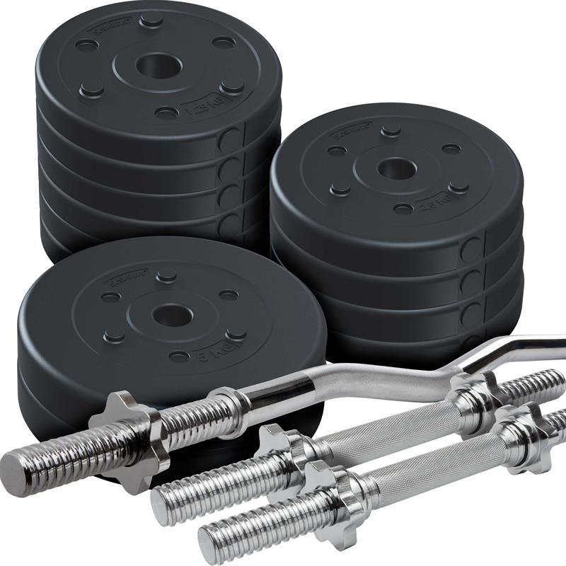 ScSPORTS® Curlhantelset  40 kg Kunststoff 2x KH 42 mit Gewinde