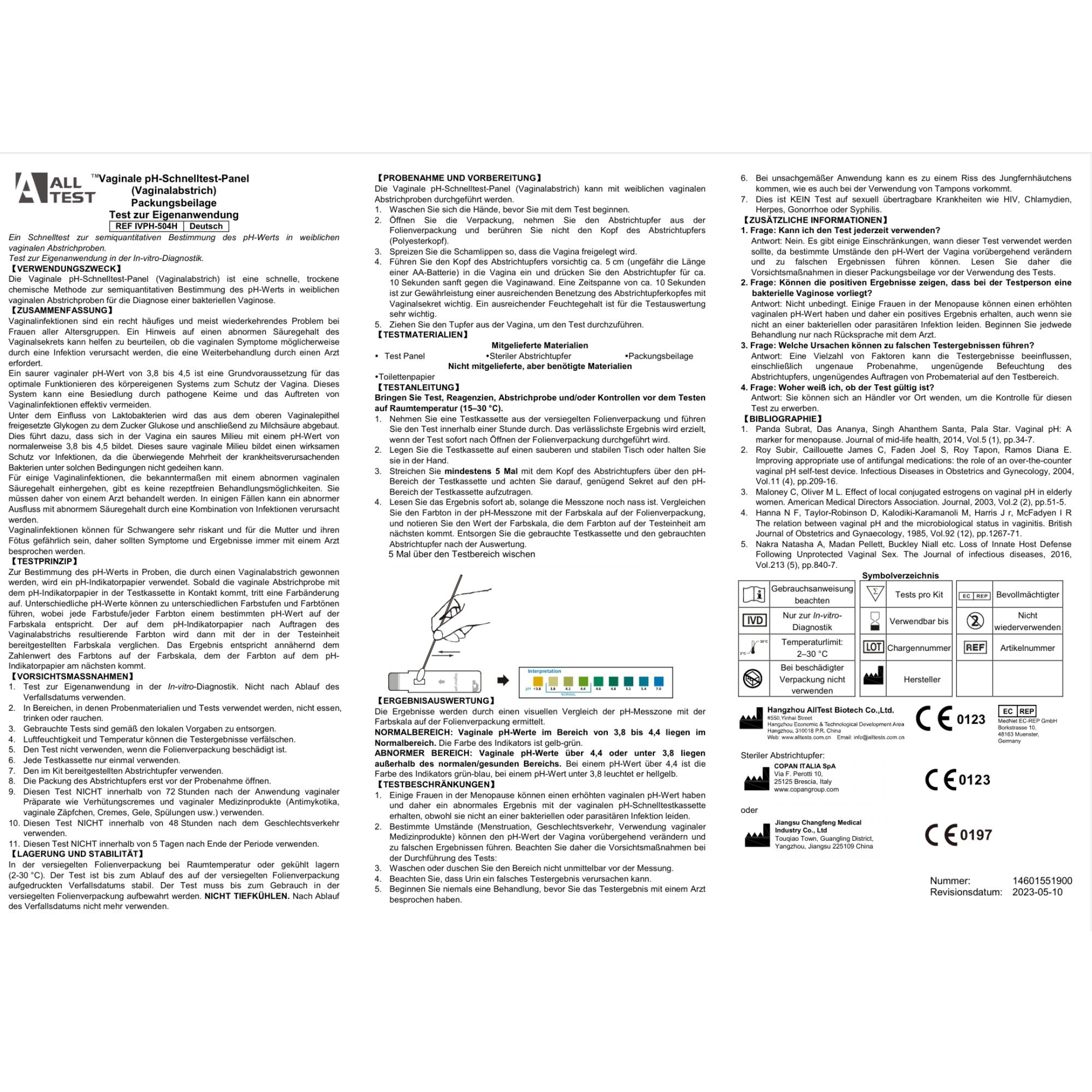 ALLTEST Vaginaler pH Schnelltest zur Selbstanwendung