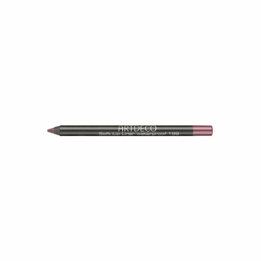 Artdeco Soft Lip Liner Waterproof 199 Black Cherry. Schwarzer Stift mit roter Spitze. Produktname und Nummer auf dem Stift.