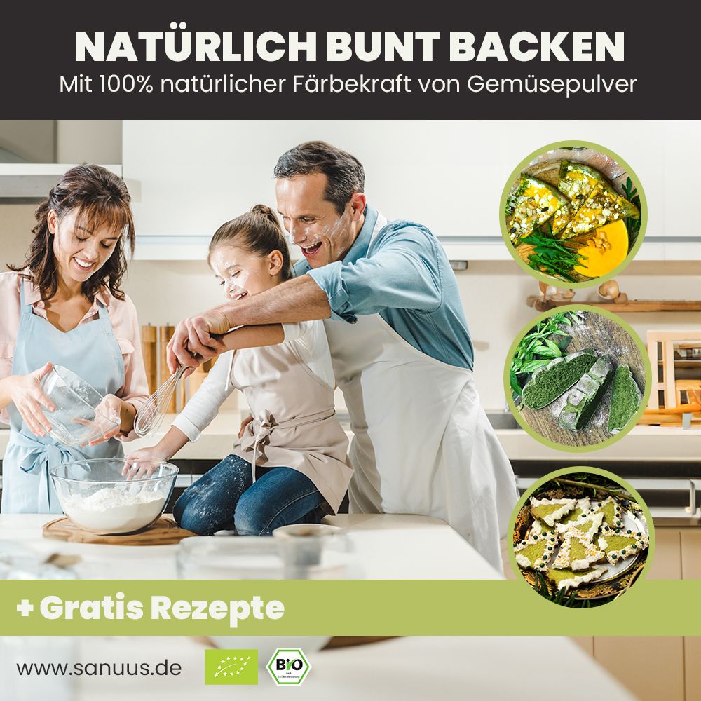 SANUUS® VegiX Bio Dinkelmehl 630 mit natürlichem Spinatpulver