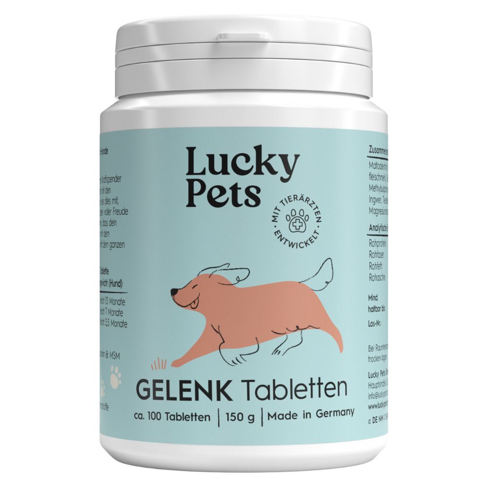 Lucky Pets Gelenktabletten für Hunde – Grünlippmuschel, Glucosamin, MSM & Teufelskralle 100 St Tabletten