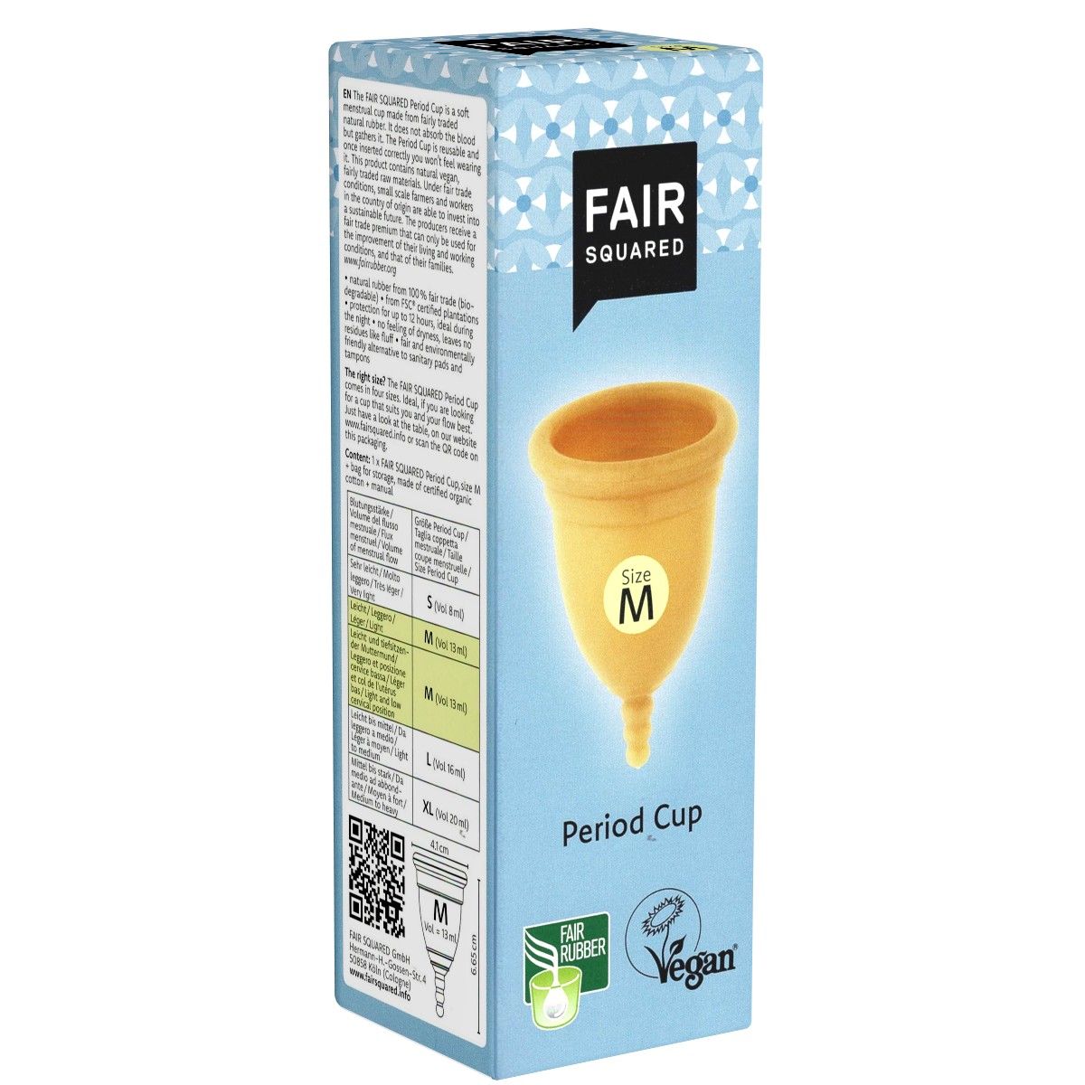 Fair Squared «Period Cup» vegane Menstruationstasse, Gr. M