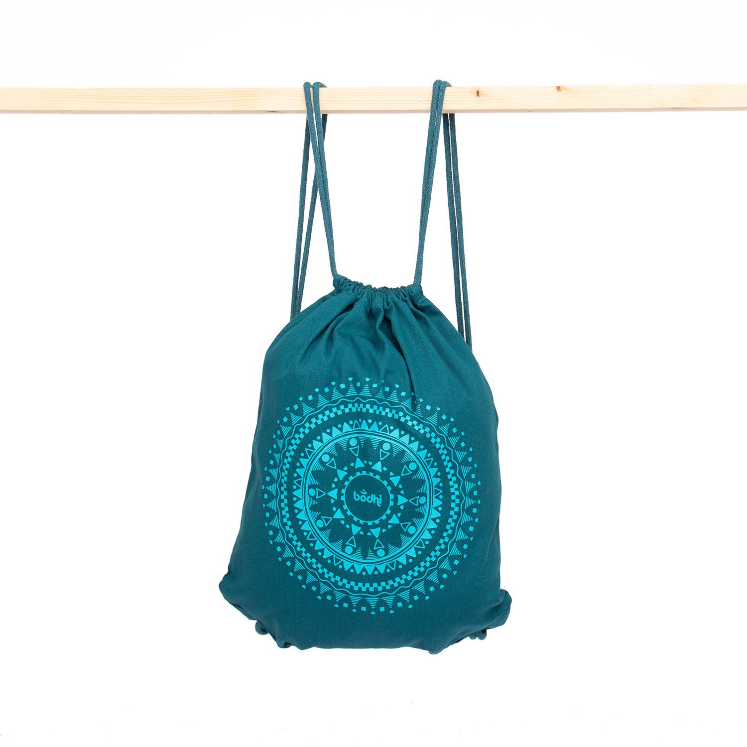 Turnbeutel Bodhi GymBag Ethno Mandala, petrol mit Print aqua, 100% Baumwolle