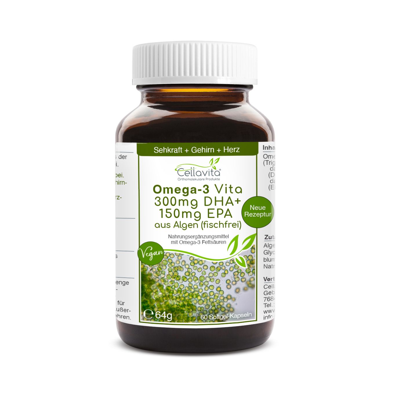 Cellavita - Omega-3 Vita Dha-Epa 60 Kapseln (fischfrei) 64 g