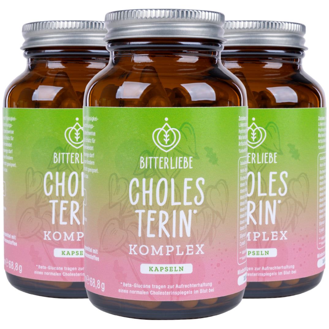 BitterLiebe - Cholesterin Komplex Regulierung und Senkung des Cholesterinspiegel 3-Fach Wirkung 3 St Kapseln