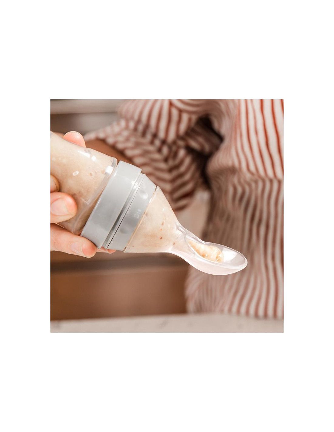 Haakaa Squeeze Fütter-Flasche mit Löffel