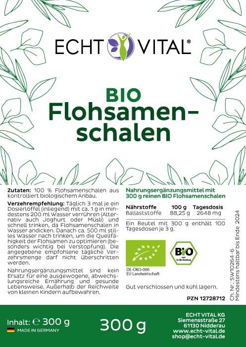 Echt Vital Bio Flohsamenschalen