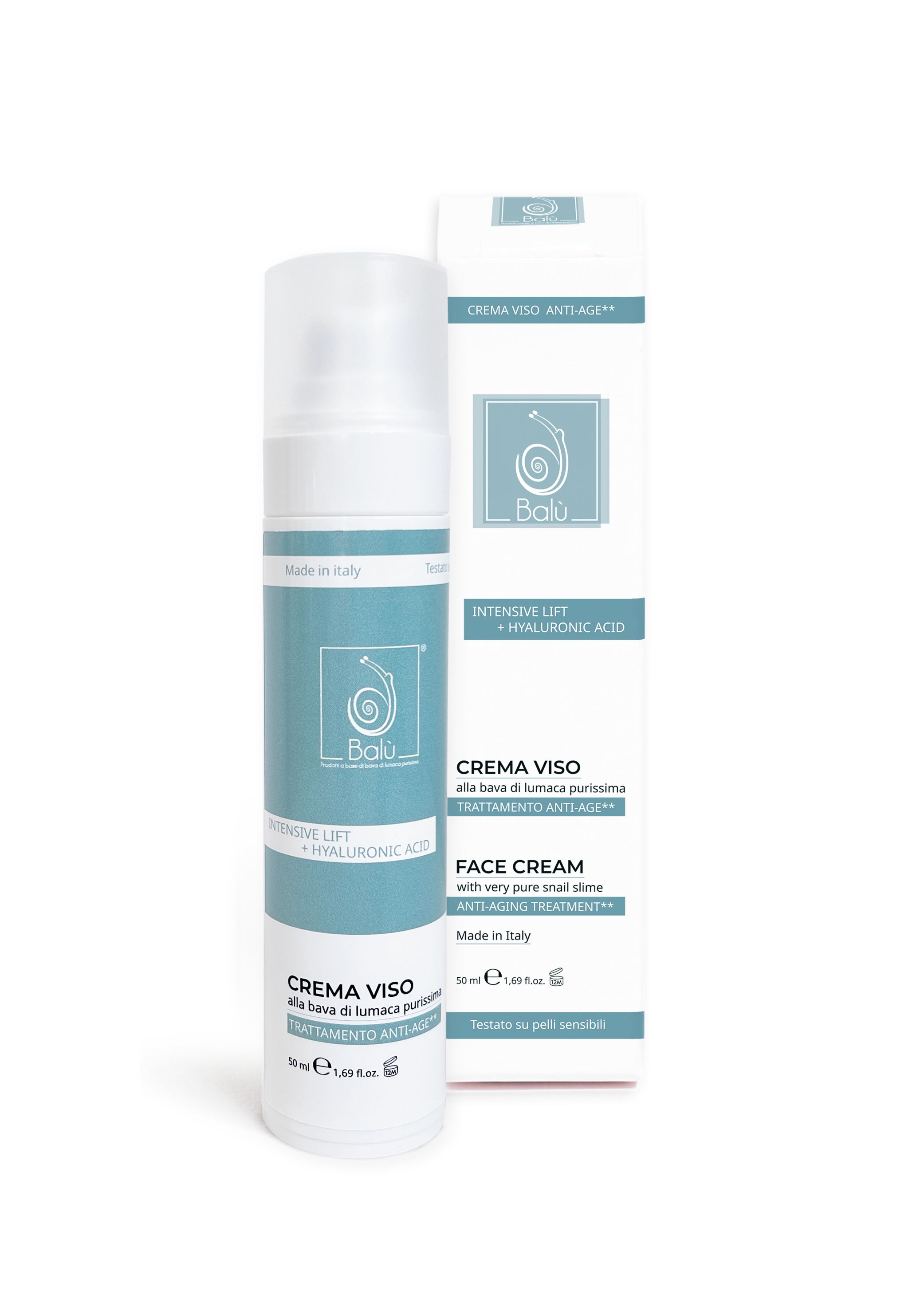 BALU' - CREMA VISO ANTI-AGE INTENSIVE LIFT+ BAVA DI LUMACA PURISSIMA CON ACIDO IALURONICO