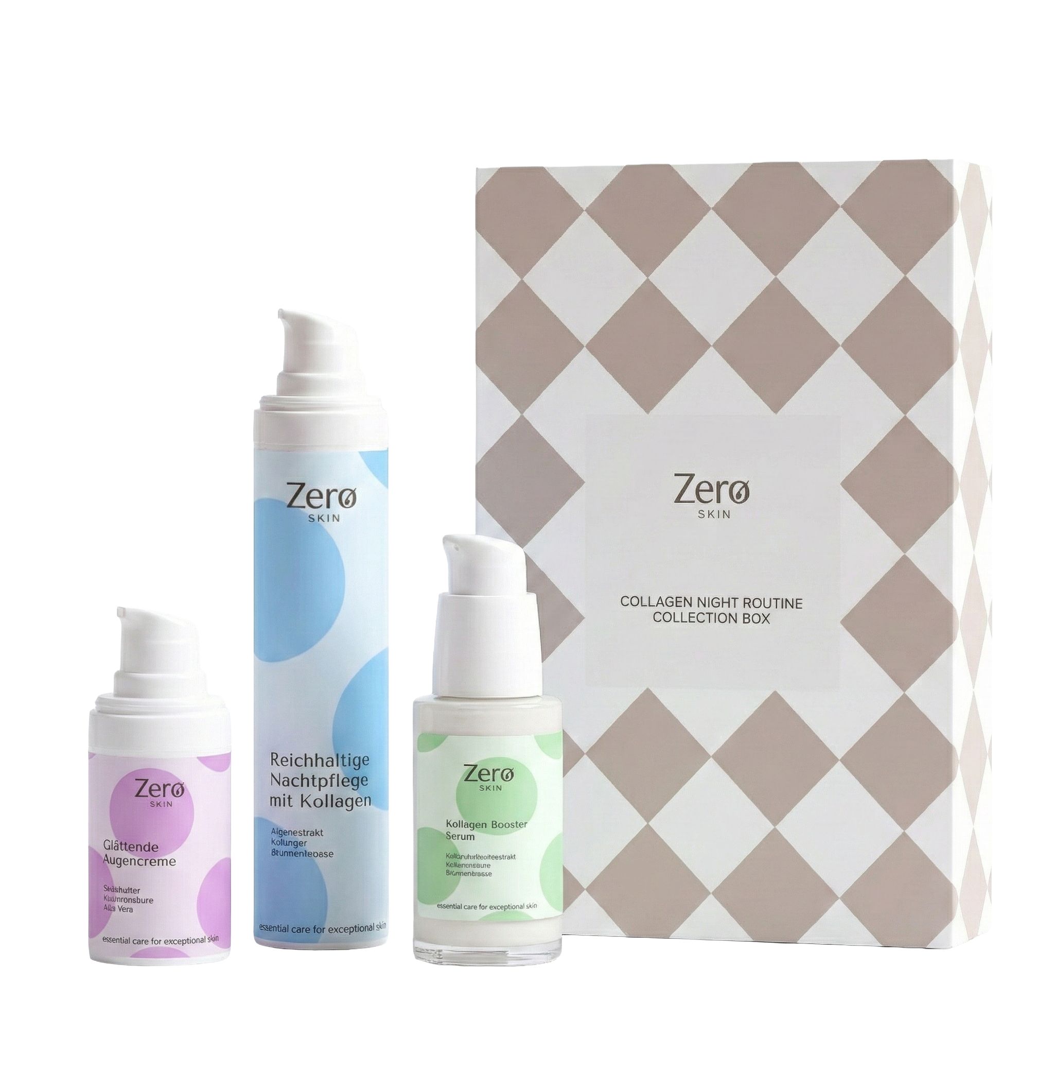 Zero Skin Collagen Night Routine Collection Box, glättend regenerierend für reife Haut