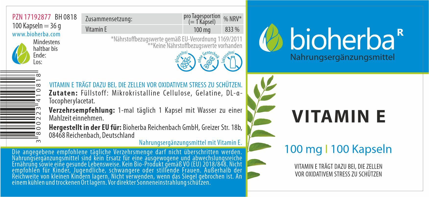 Bioherba Vitamin E Kapseln