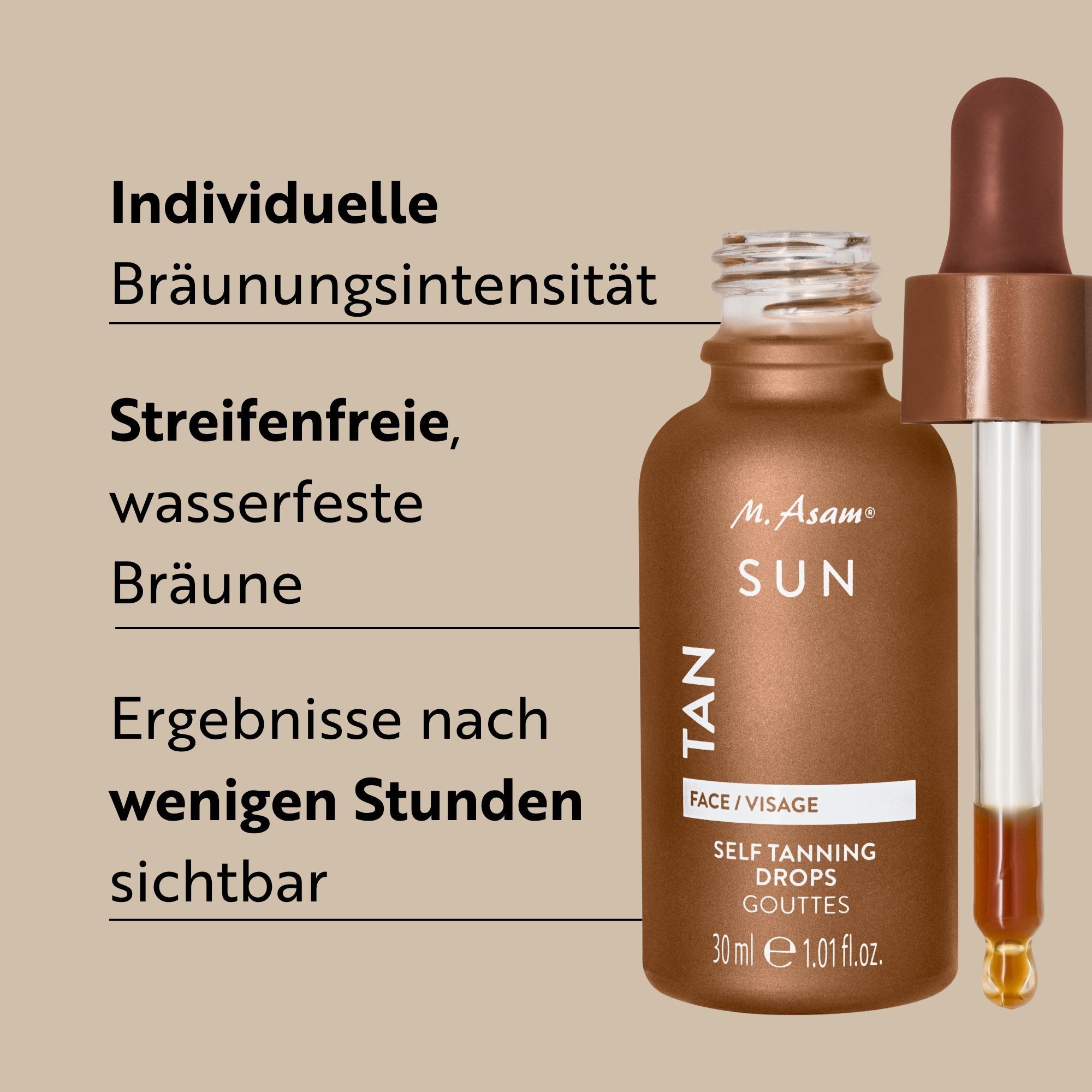 M ASAM, Self Tanning Drops Selbstbräuner Konzentrat Gesicht