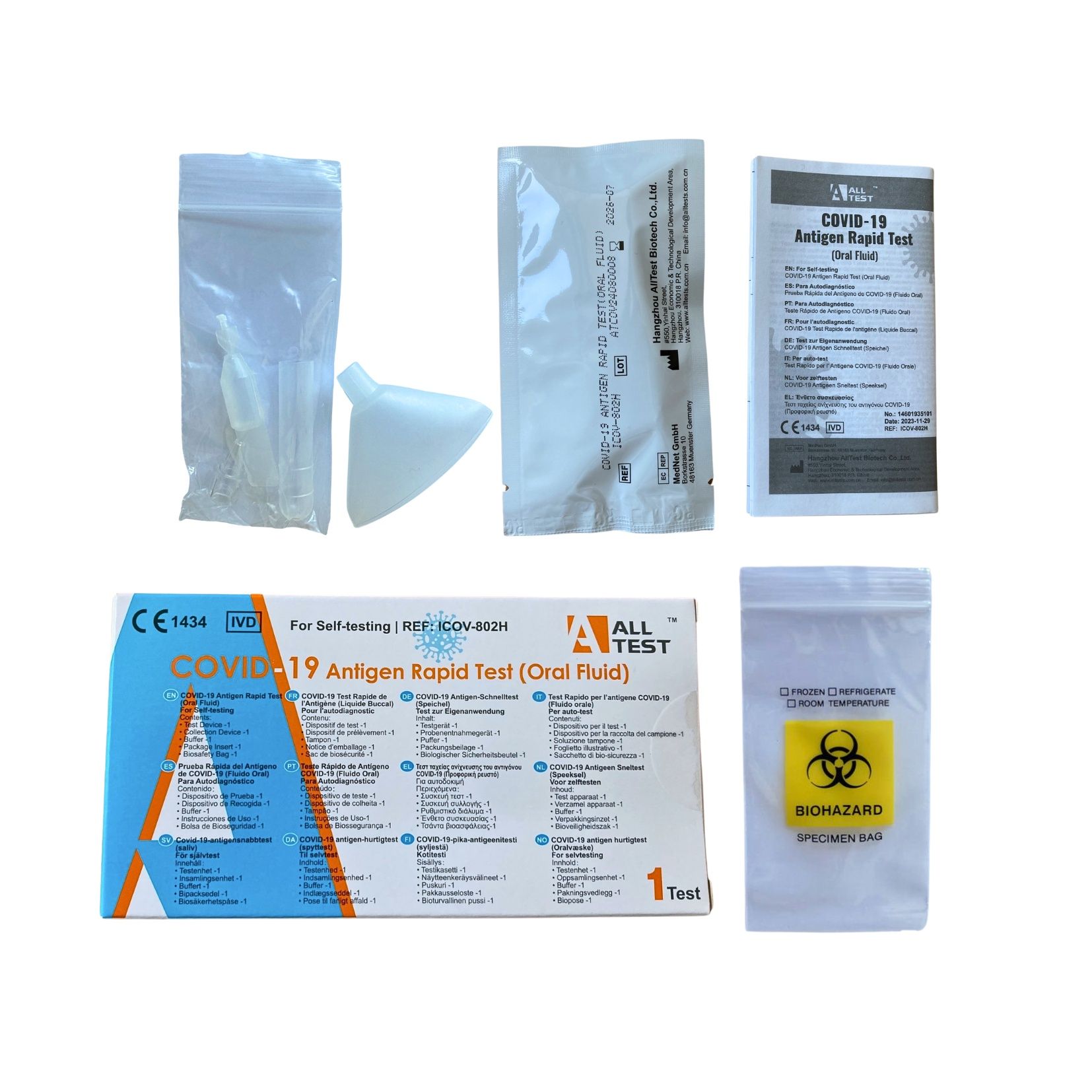 AllTest COVID-19-Antigen-Schnelltest (Mundflüssigkeit) | GRATIS parahealth Corona Tests