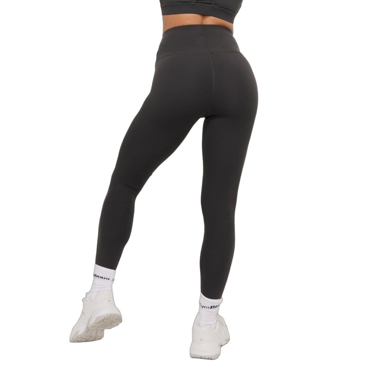 GymBeam Leggings Damen mit hoher Taille und verstärktem Bund BEAT Charcoal