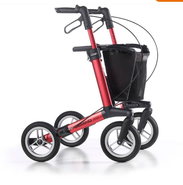 Rollator Gemino30 Comfort Geländerollator Leichtgewicht Gehwagen faltbar *ROT*