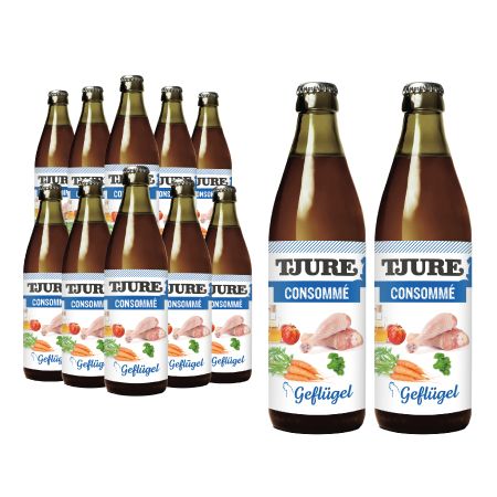 TJURE - Consommé Geflügel - 10+2 | Energie für Katze und Hund | wie von Oma |