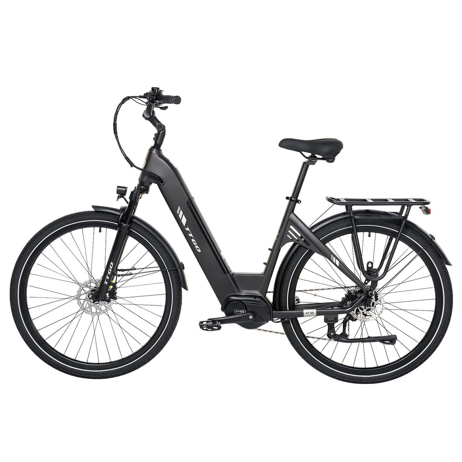 TTGO C7 SE E-Bike, 36V 18Ah E-Bike mit großer Reichweite und Bafang-Mittelmotor
