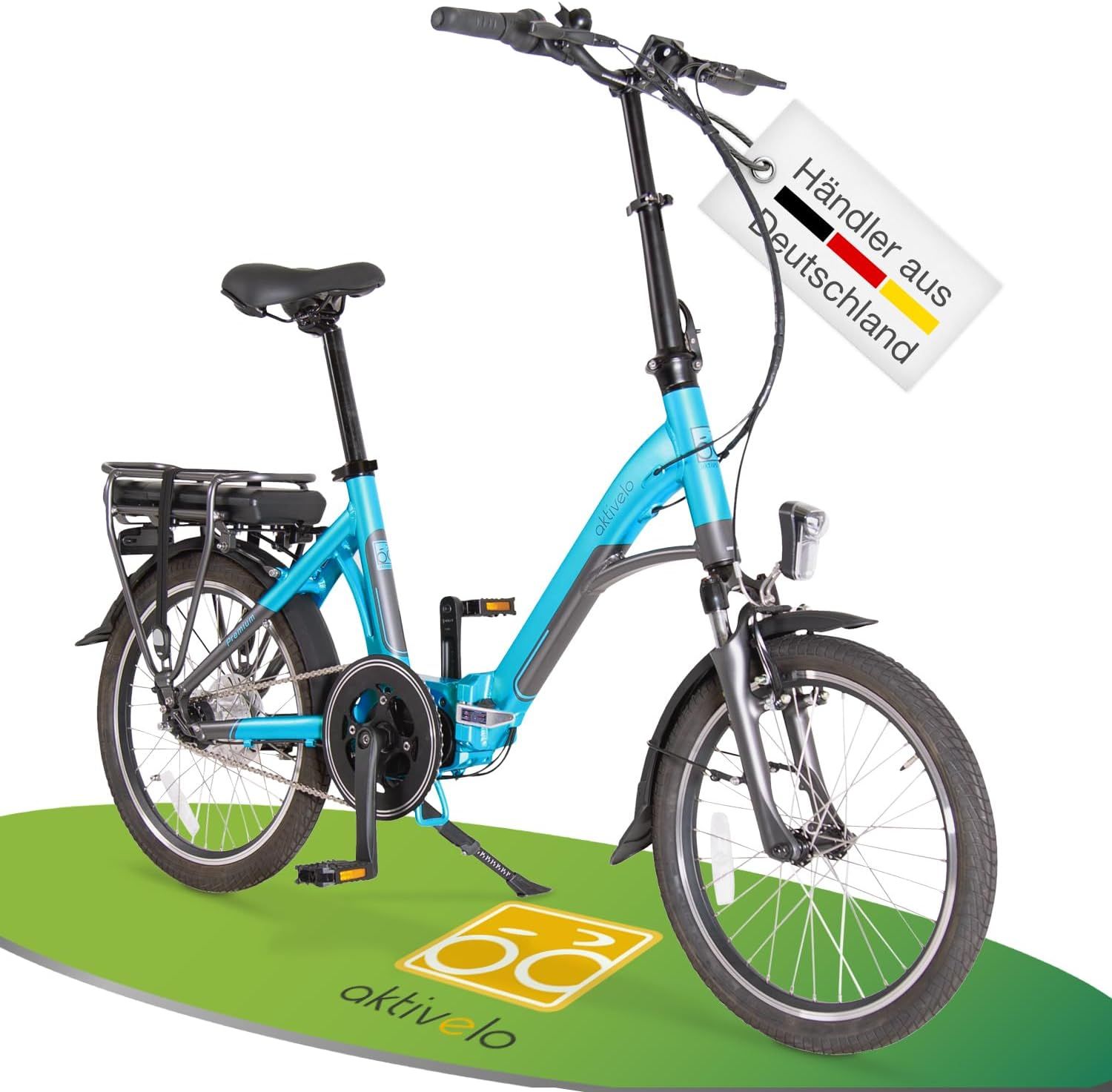 aktivelo Alu Elektro Faltrad Komfort,E Bike Elektrofahrrad 20", wartungsfreier Mittelmotor, Li-Ionen