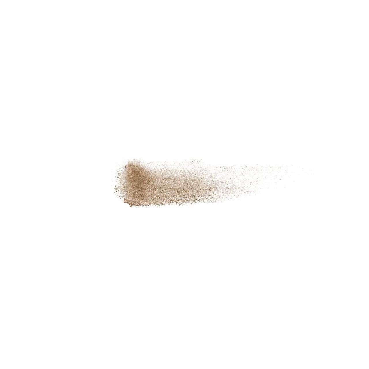 Brauner Strich, der von einem Stift gezogen wurde. Auf weißem Hintergrund.