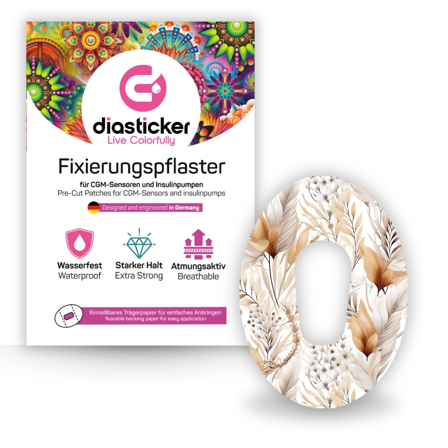 Diasticker® Dexcom G6 Fixiertapes "Grain"