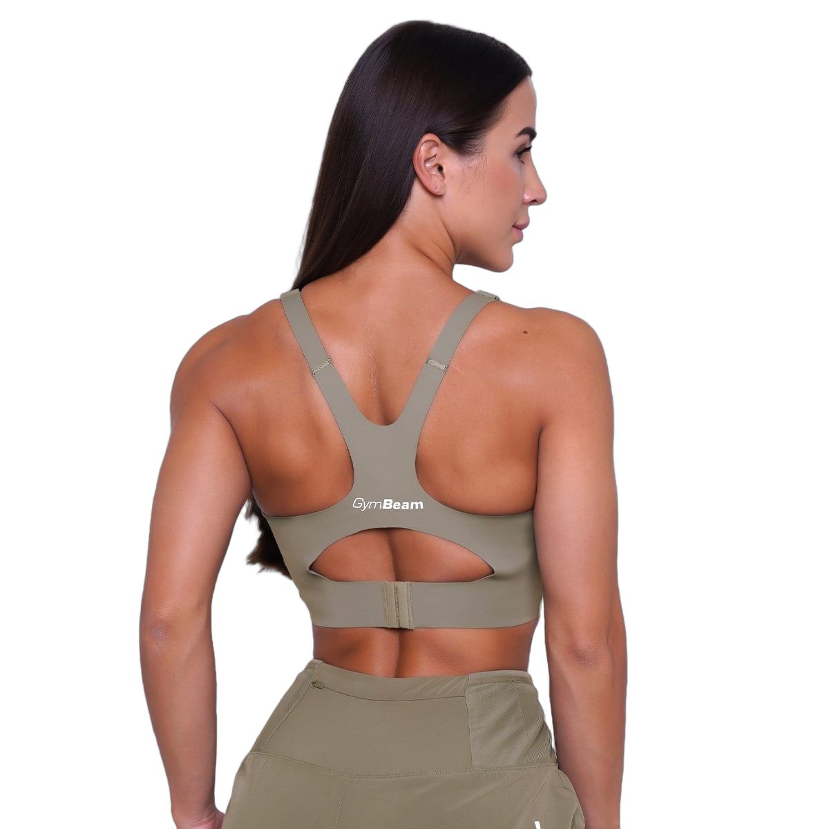 GymBeam Sport-BH Damen mit verstellbaren Trägern und Polstern in Vetiver