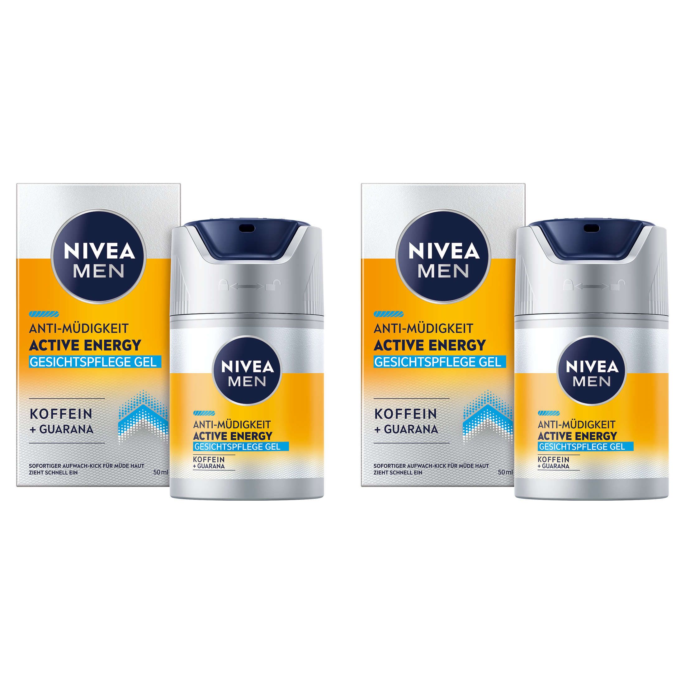 NIVEA MEN Active Energy Gesichtspflege Gel Anti-Müdigkeit Koffein Guarana