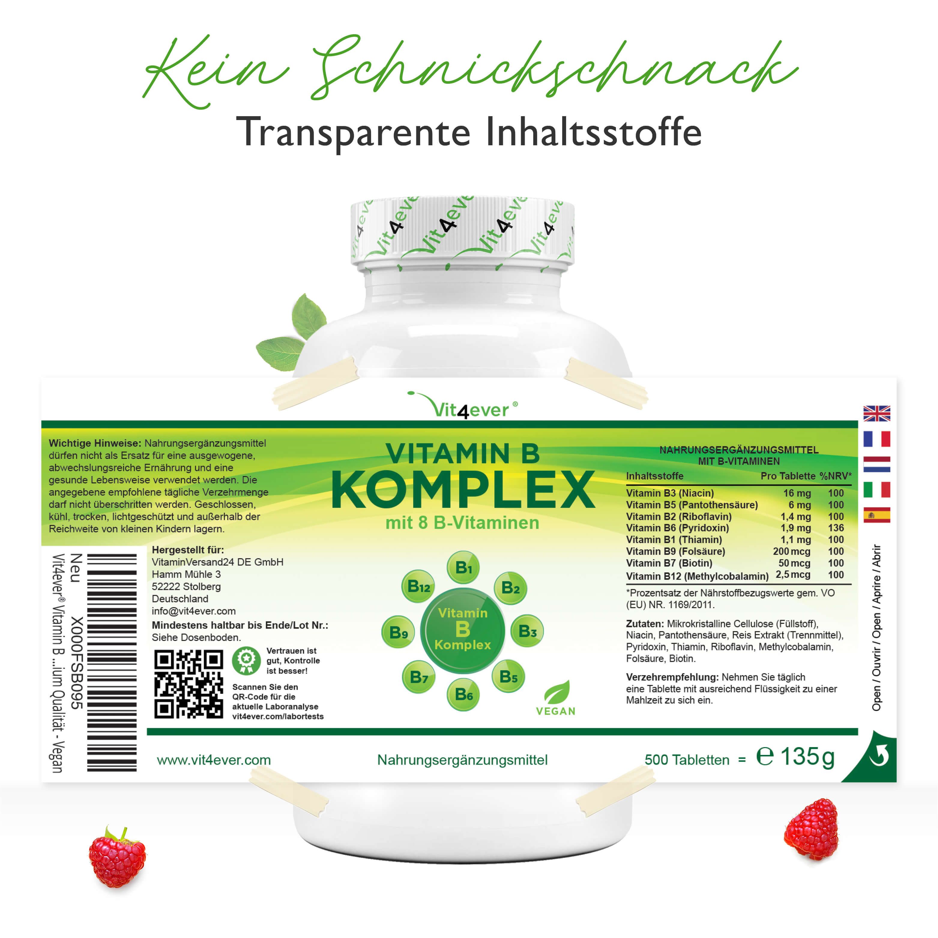 vit4ever Vitamin B Komplex - 8 B-Vitamine