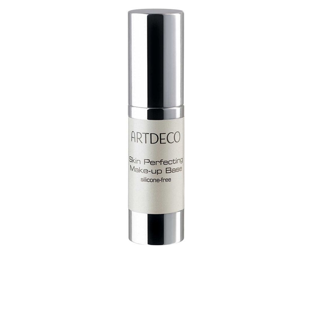 Artdeco Skin Perfecting Make-up Base, silberner Pumpspender mit weißem Etikett.
