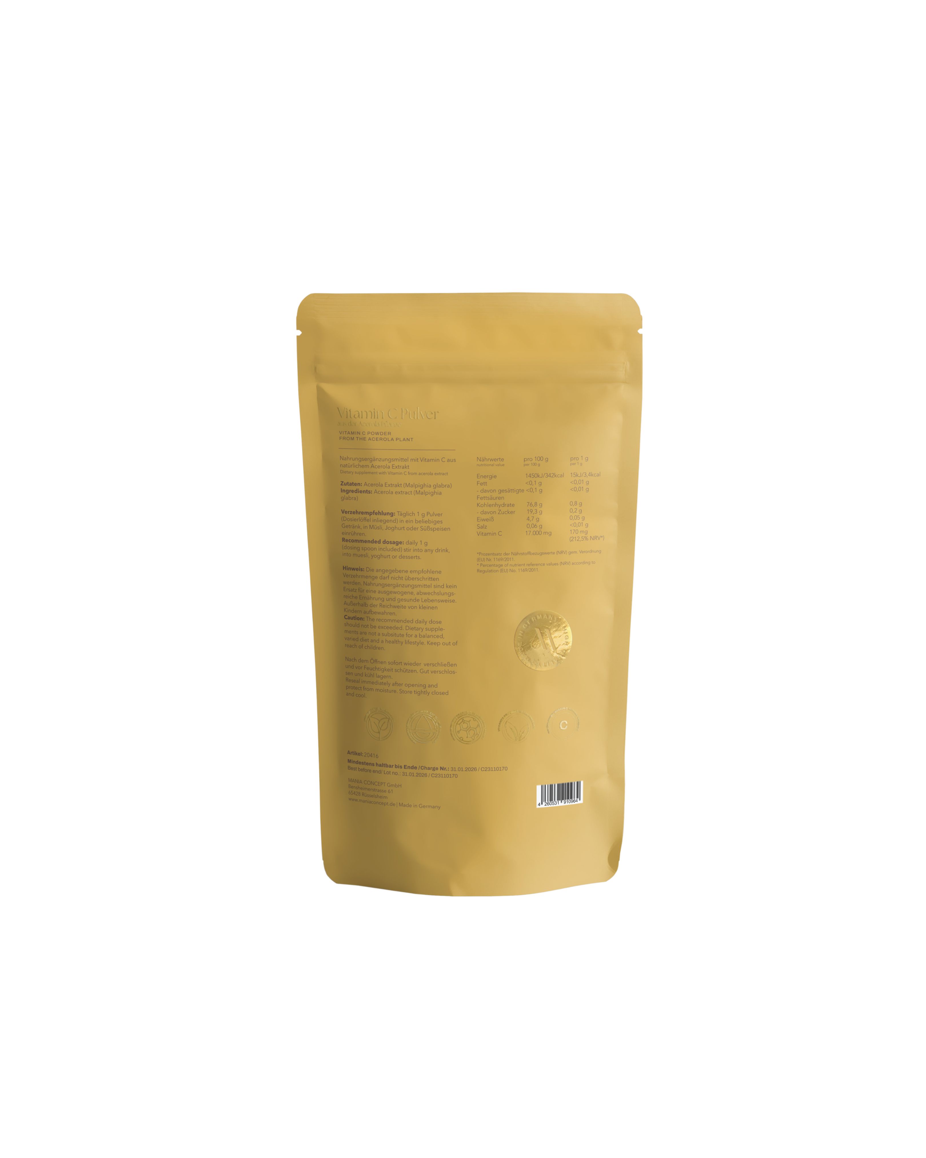 MANIA Vitamin C Pulver