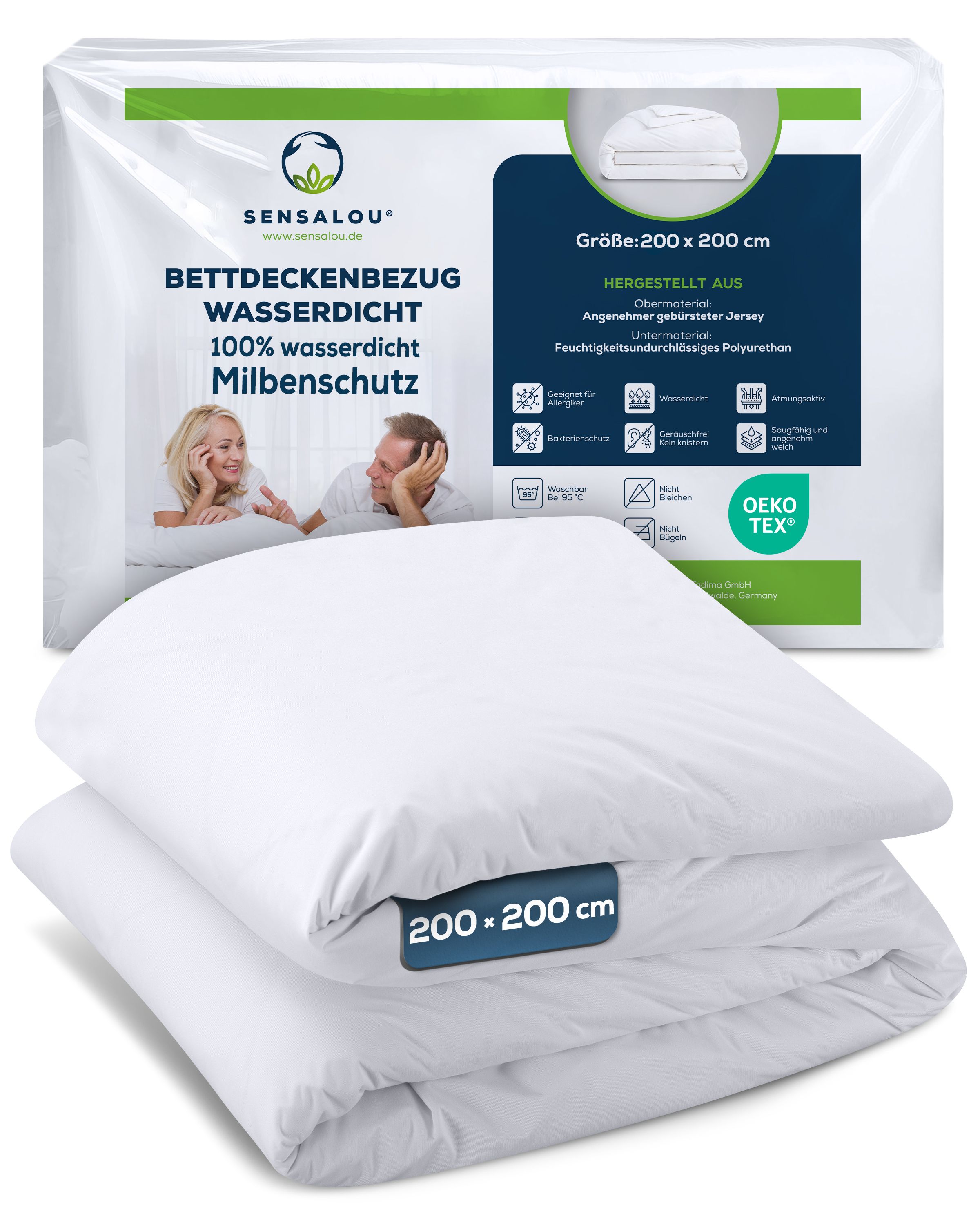 Sensalou Bettdeckenbezug wasserdicht weiß - 200 x 1 St